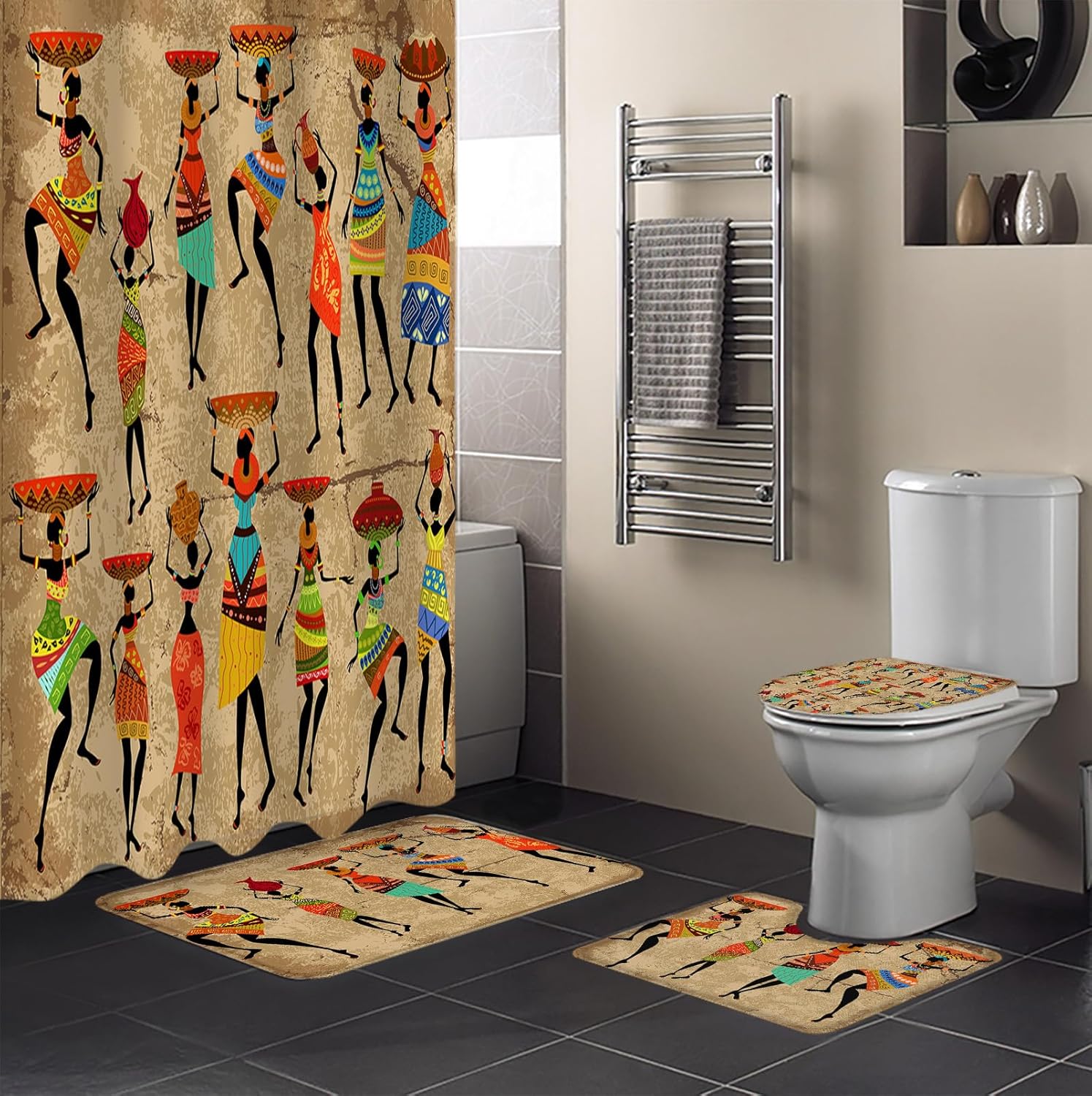 ZOE GARDEN African Women Bohemian Bathroom Set