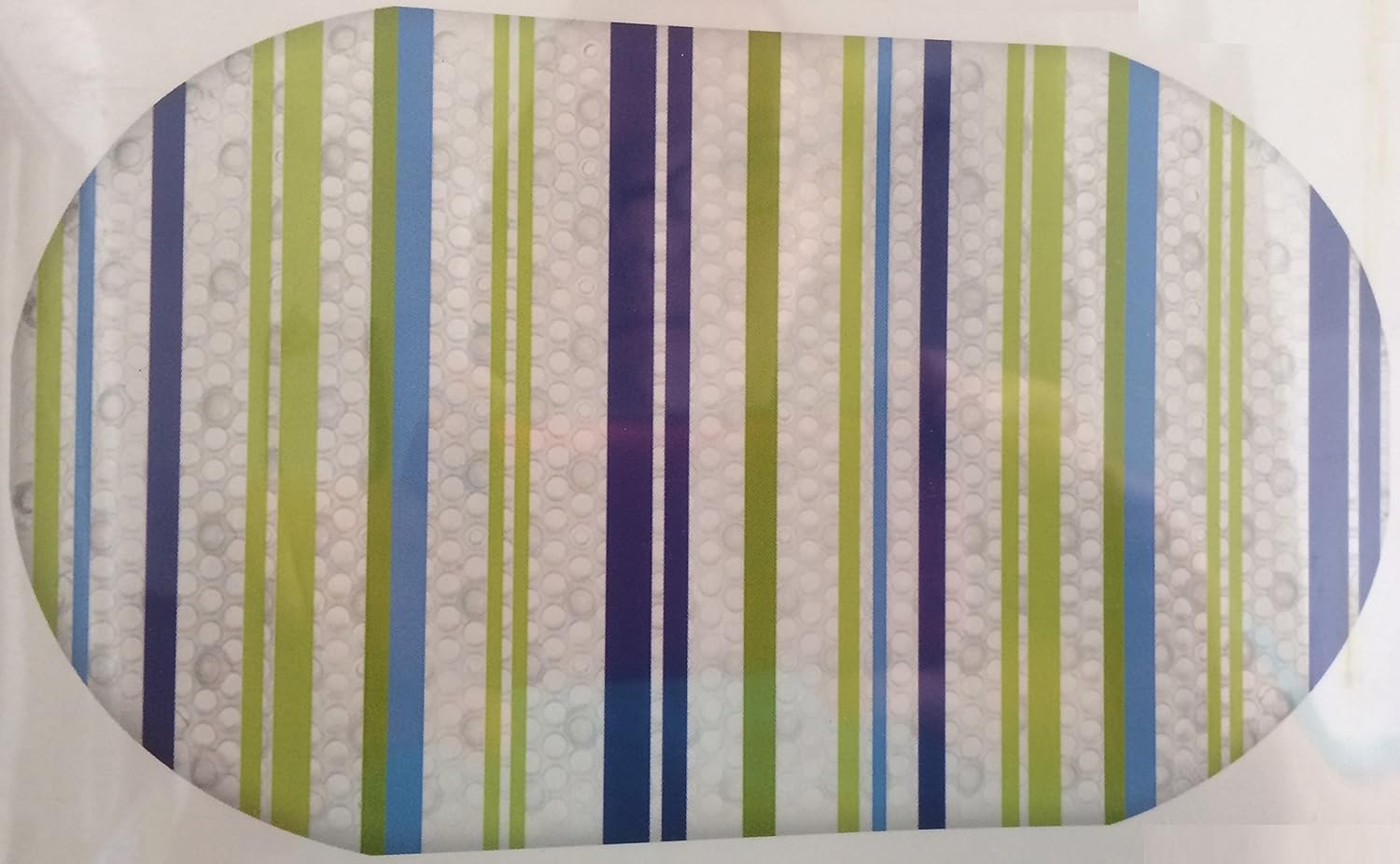 BHP Blue and Green Stripes Bubble Bathtub Mat 16x28