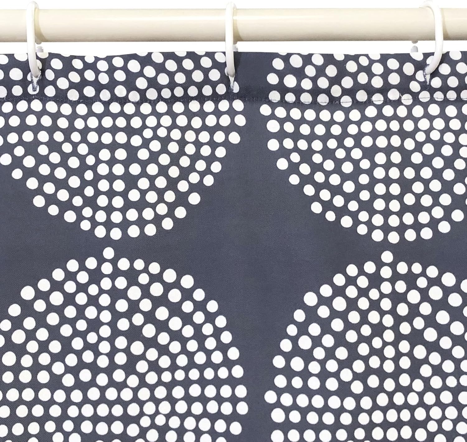 CAIT CHAPMAN Water Repellent Shower Curtain Set 70x72 Gray Polka