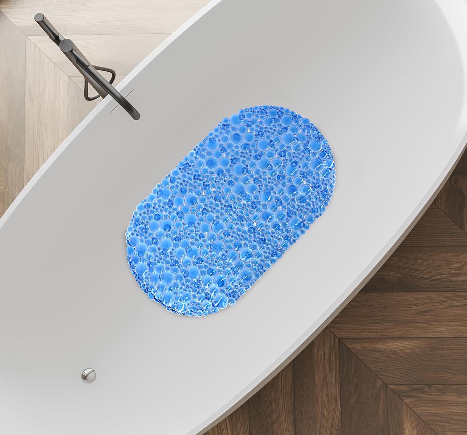 Splash Home Pop Bathtub Mat Non-Slip Blue 27x15 Inches