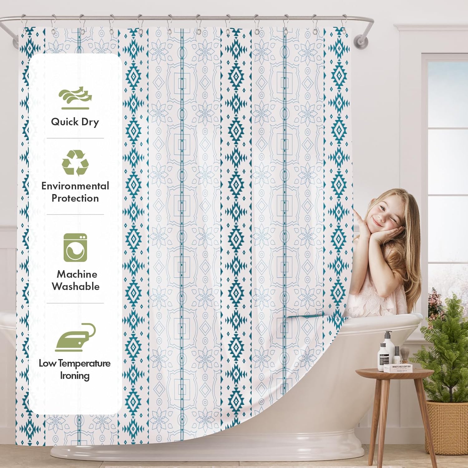 AmazerBath Boho Shower Curtain Set