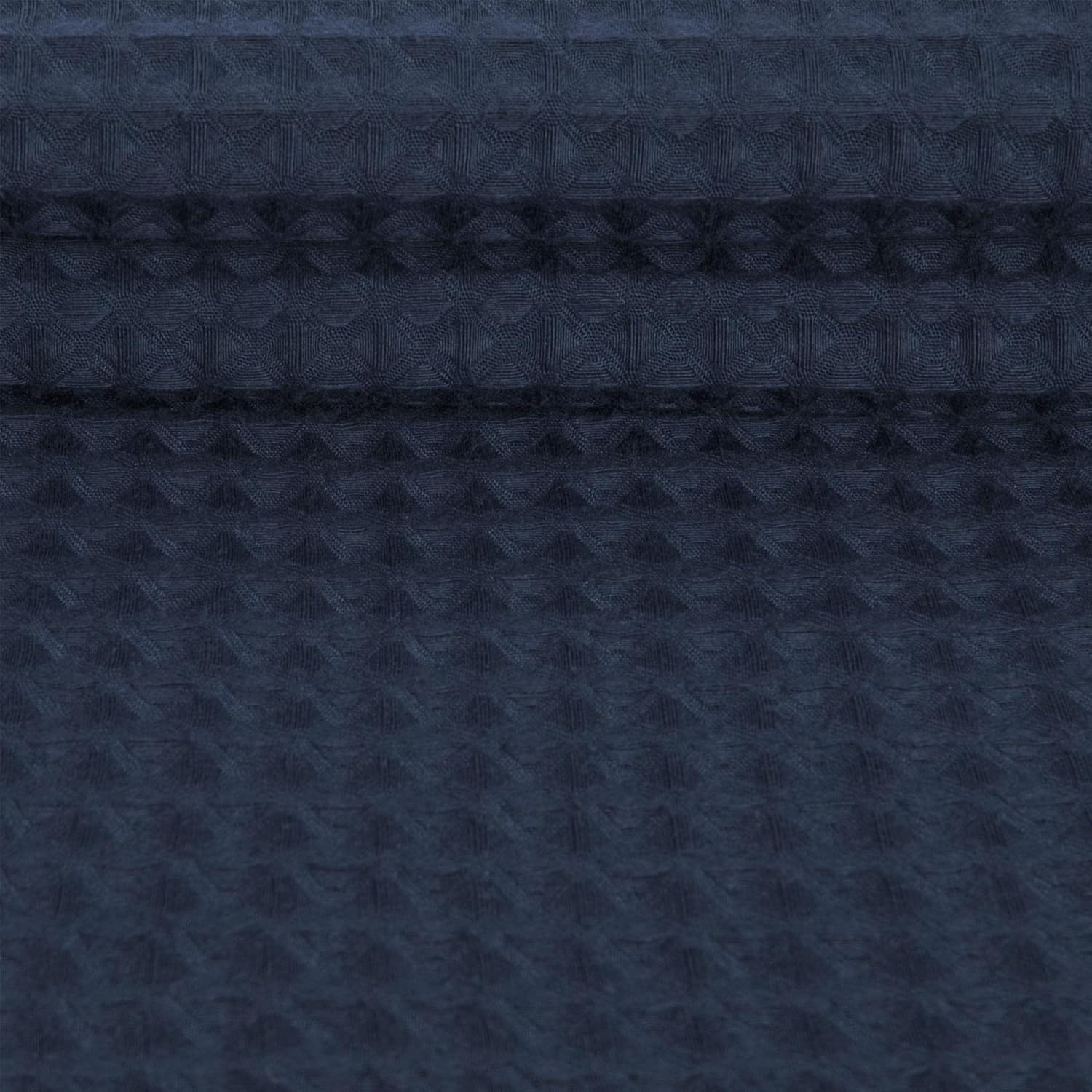 River Dream Navy Blue Waffle Weave Shower Curtain Set