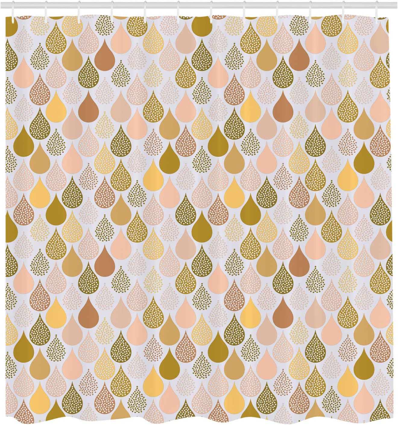 Ambesonne Geometric Shower Curtain 75 Long Pale Coffee 12 Hooks Included
