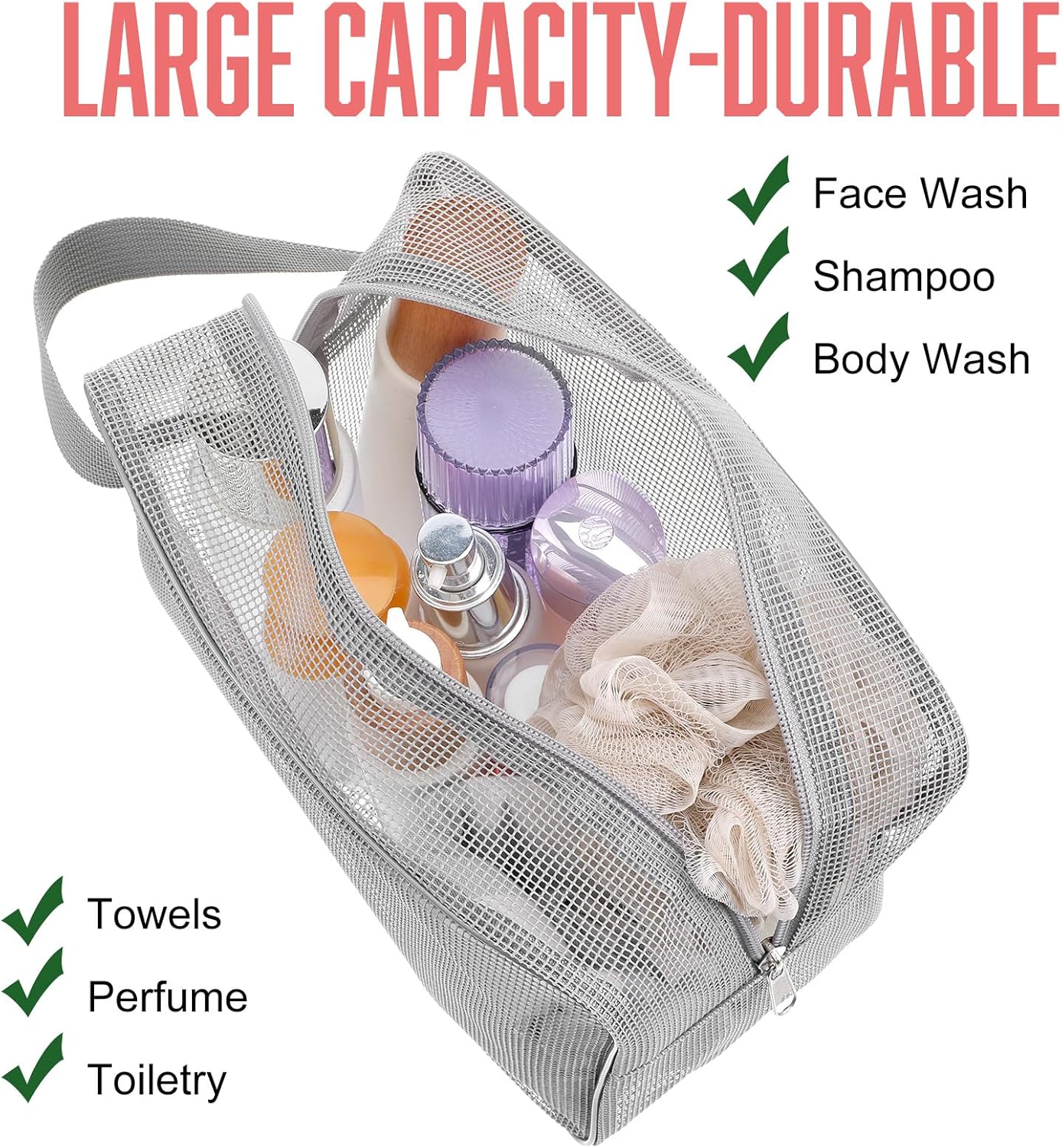 HJZHII Portable Mesh Shower Caddy with Handle