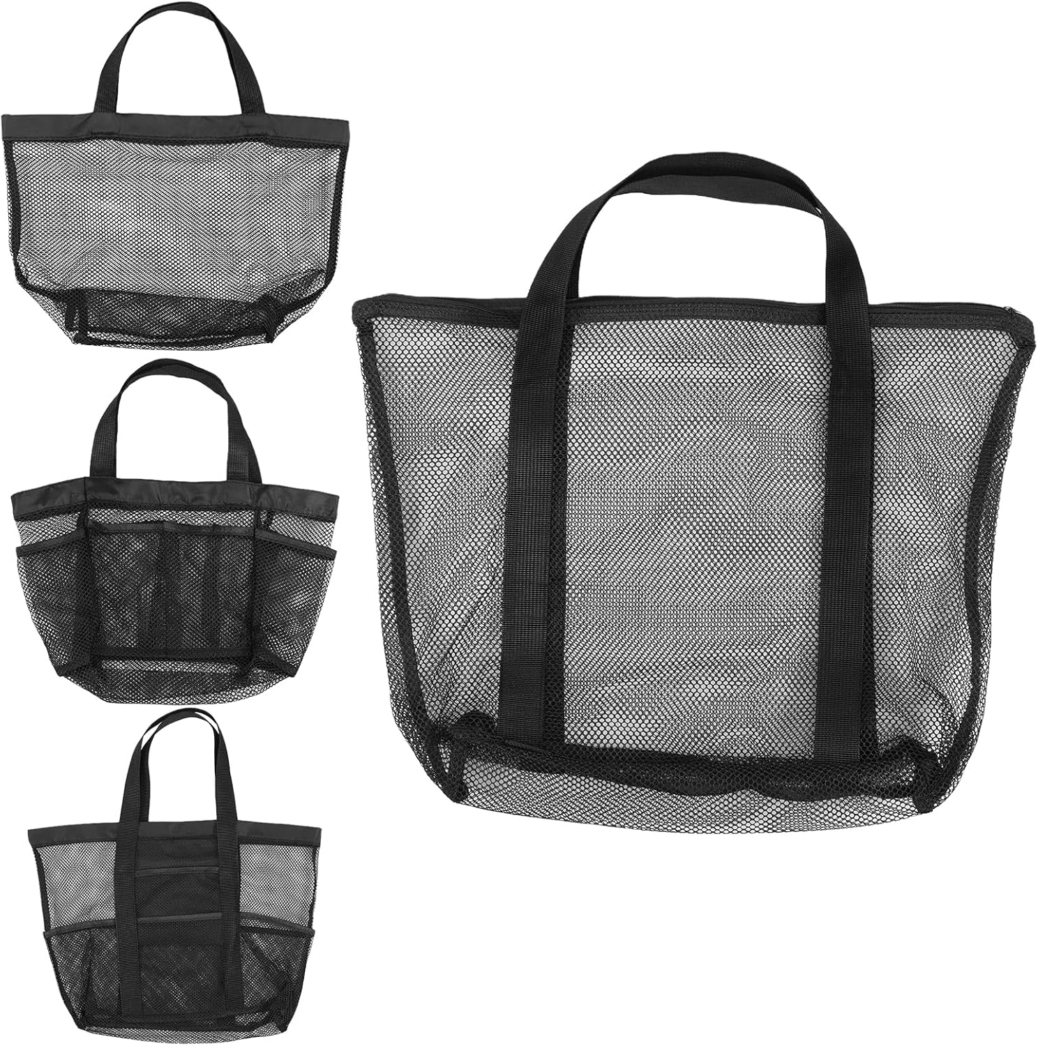 4 Pcs Foldable Mesh Shower Caddy Portable Beach Bag