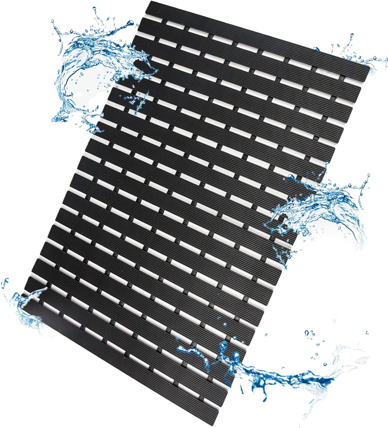 Locisne Non-Slip Shower Mat Black 169x256 Inch