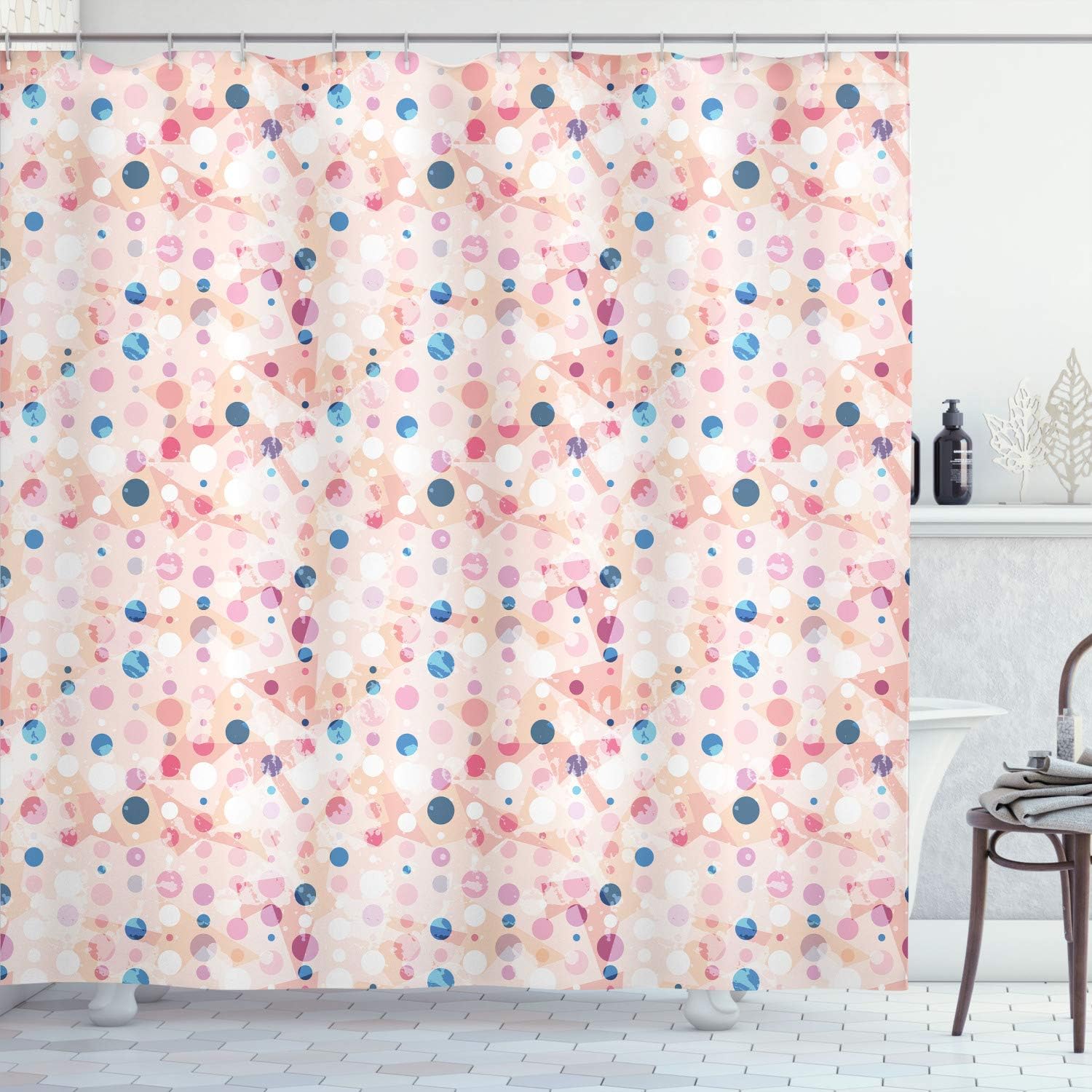 Ambesonne Abstract Shower Curtain 75 Long Pale Peach