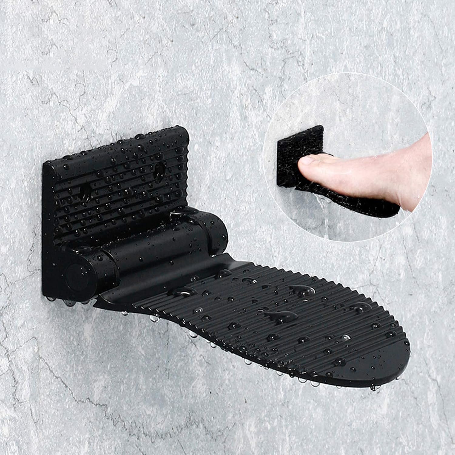 Shipenophy Aluminum Non-Slip Wall Mount Foot Rest for Bathroom and Hallway