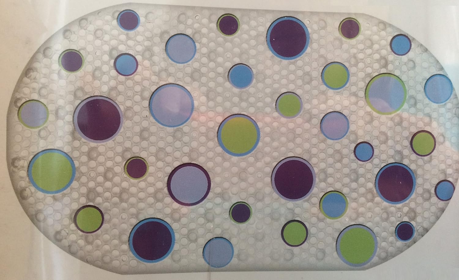 BHP Purple Aqua Green Dots Bubble Bathtub Mat 16x28