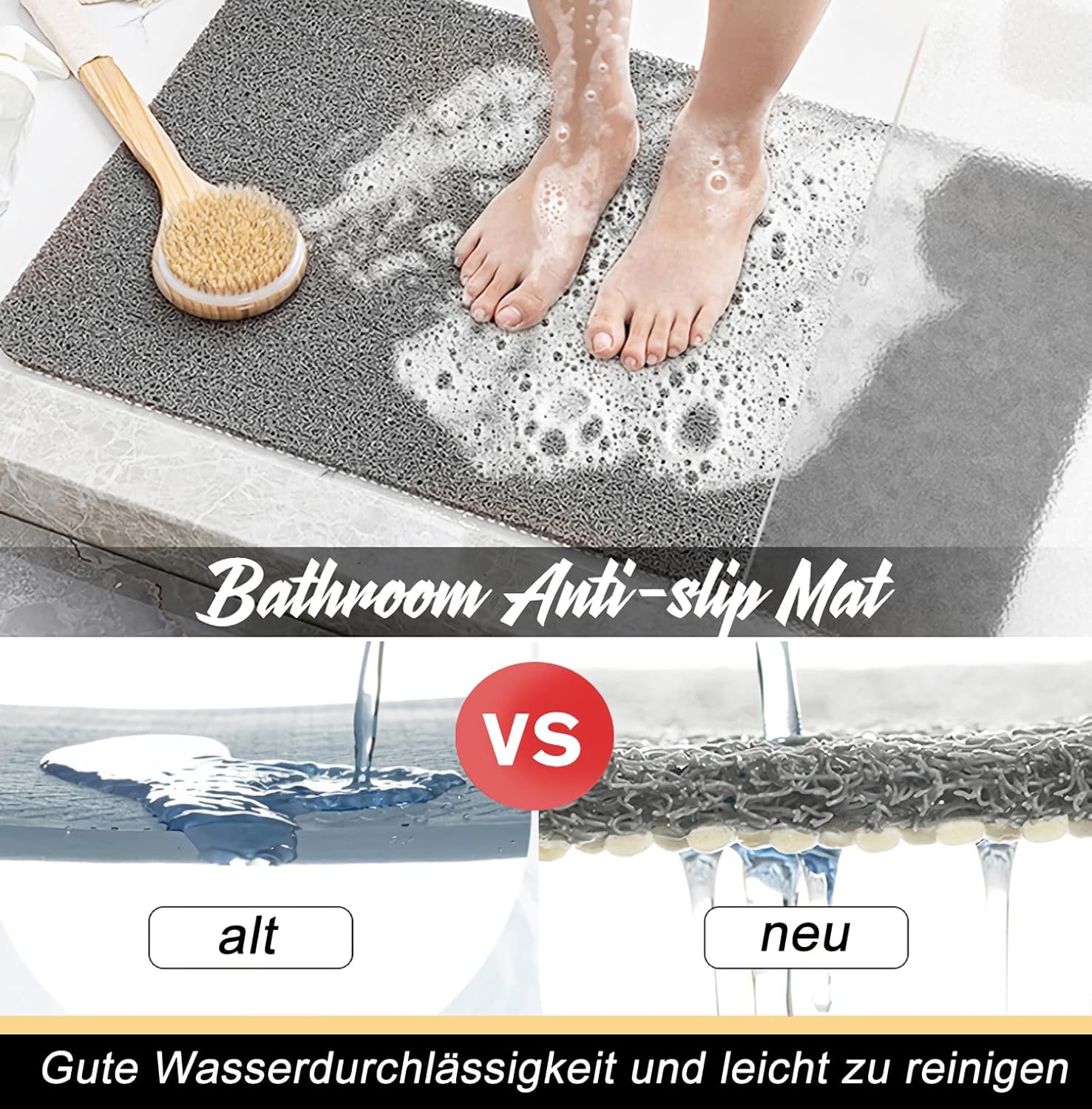 ROIMOE Non-Slip Shower Mat 24x16 Inch