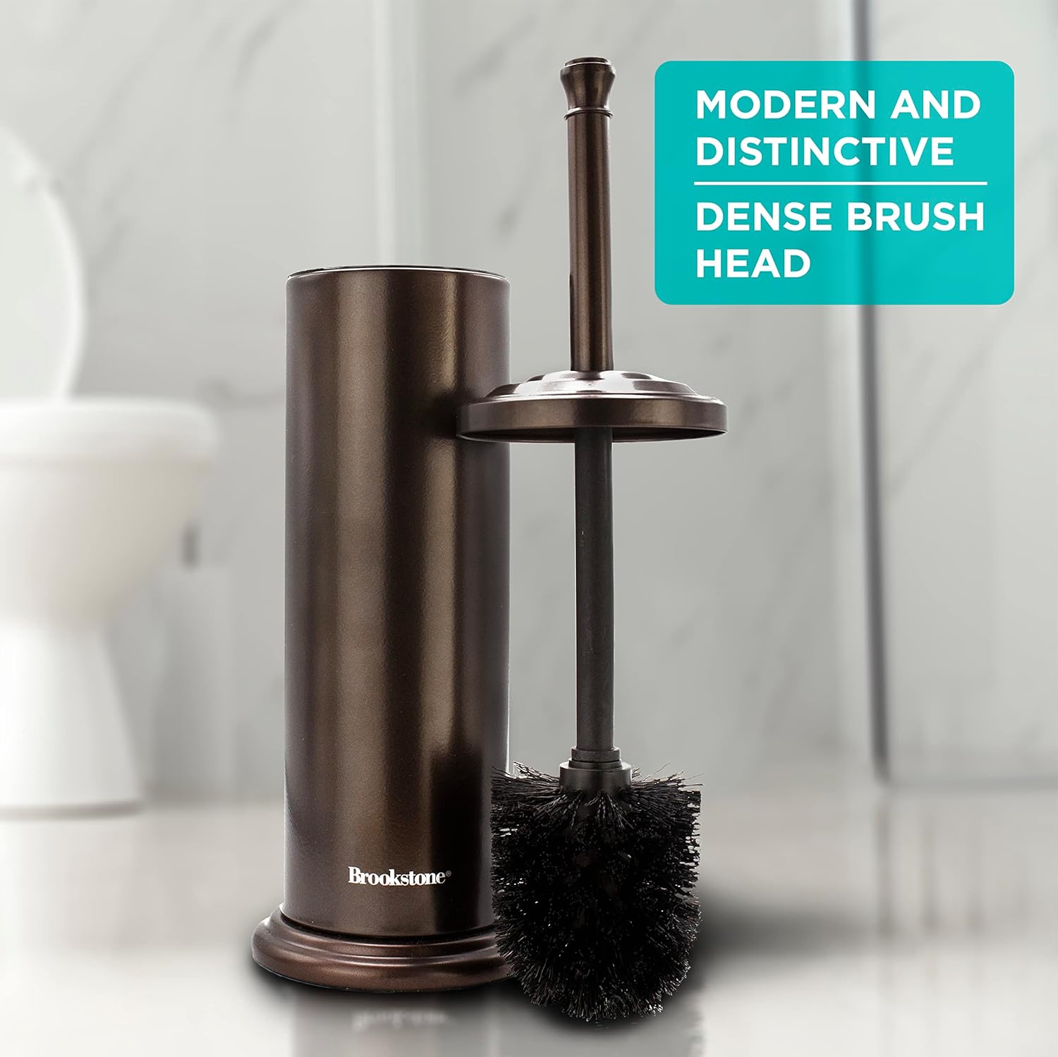 Brookstone Bronze Toilet Brush with Holder 1