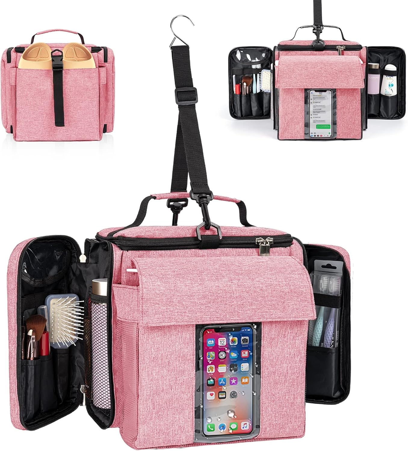 Tingroun Pink Shower Caddy Tote Bag Organizer