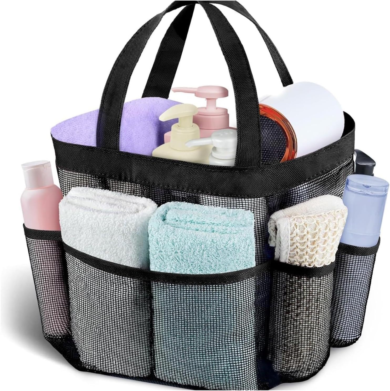 TQQEPOOL Mesh Shower Caddy with 7 Pockets