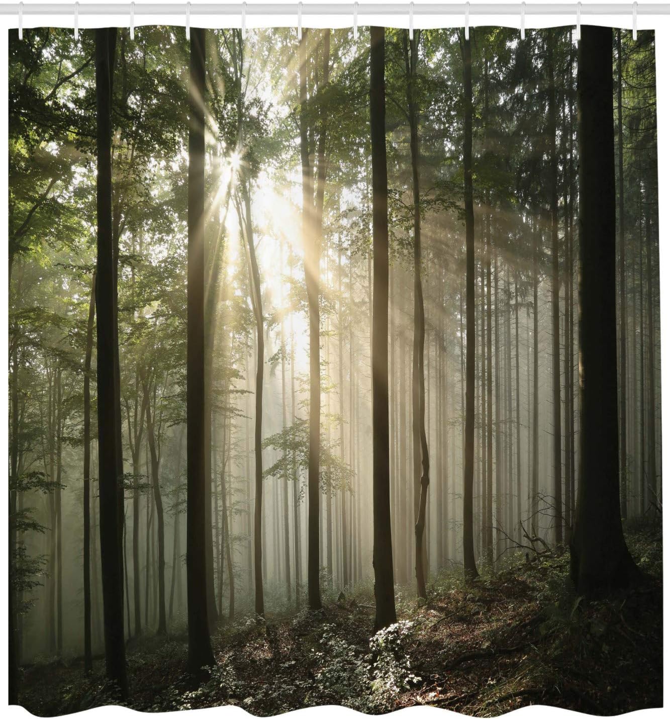 Ambesonne Forest Shower Curtain Set with 12 Hooks