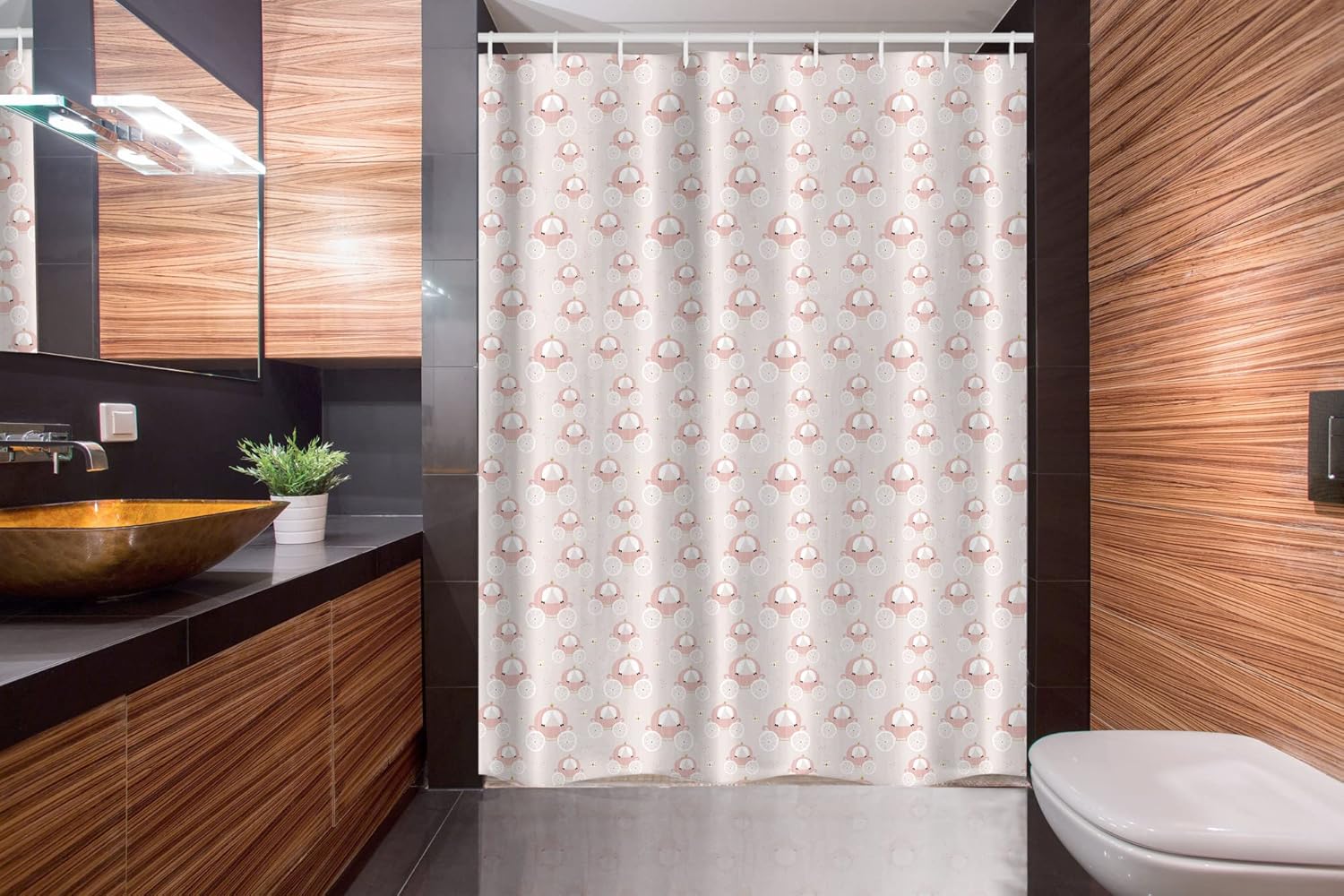 Ambesonne Pastel Stall Shower Curtain Set with Hooks