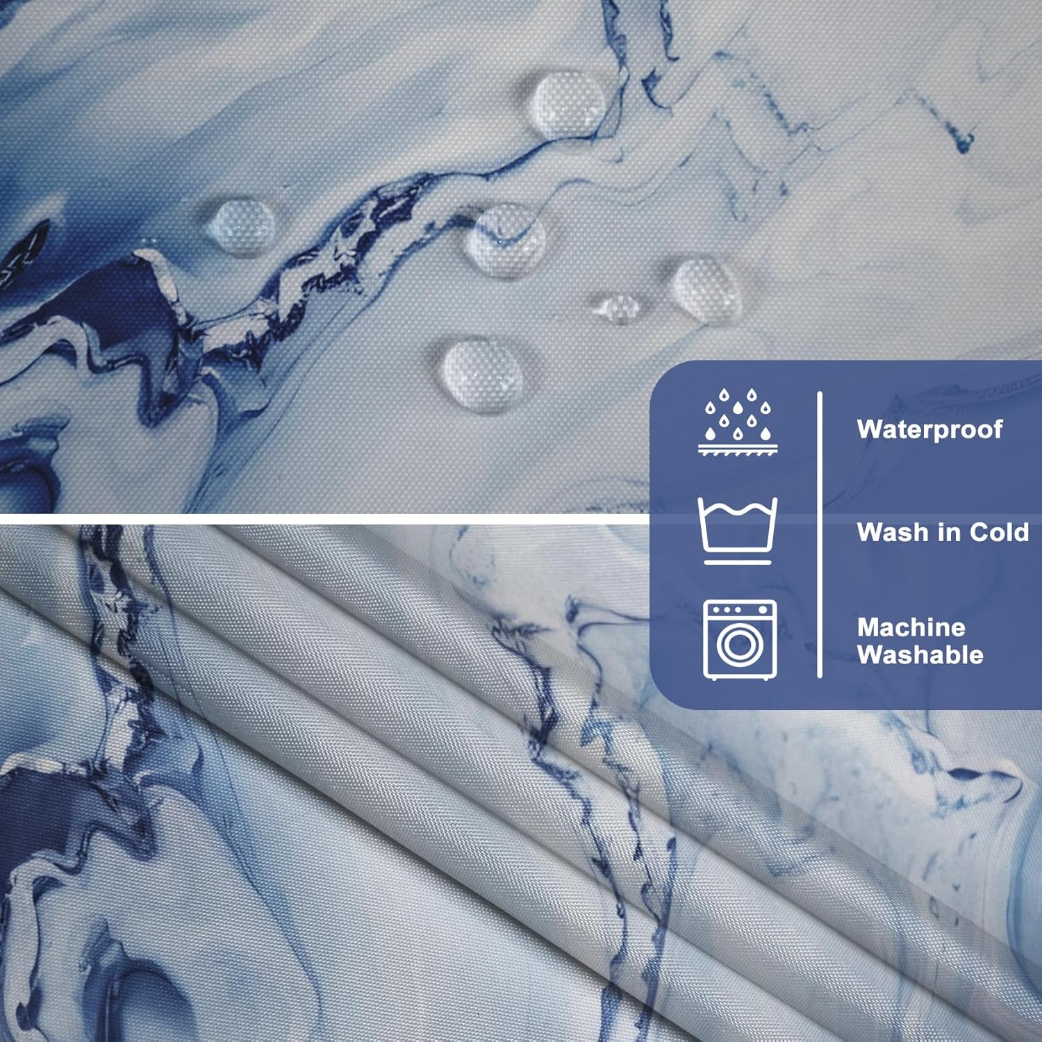 TYLCLTX Marble Shower Curtain with Snap Liner