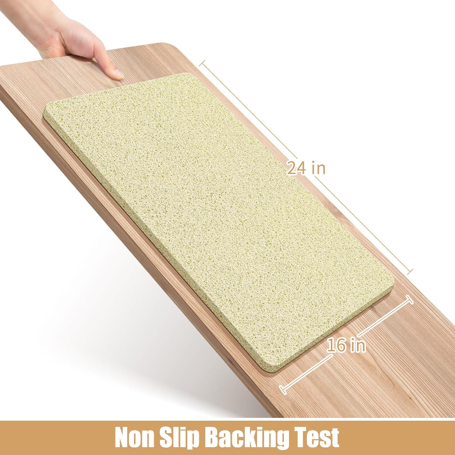 OTHWAY Non Slip Shower Mat for Wet Areas PVC Loofah Mat Beige