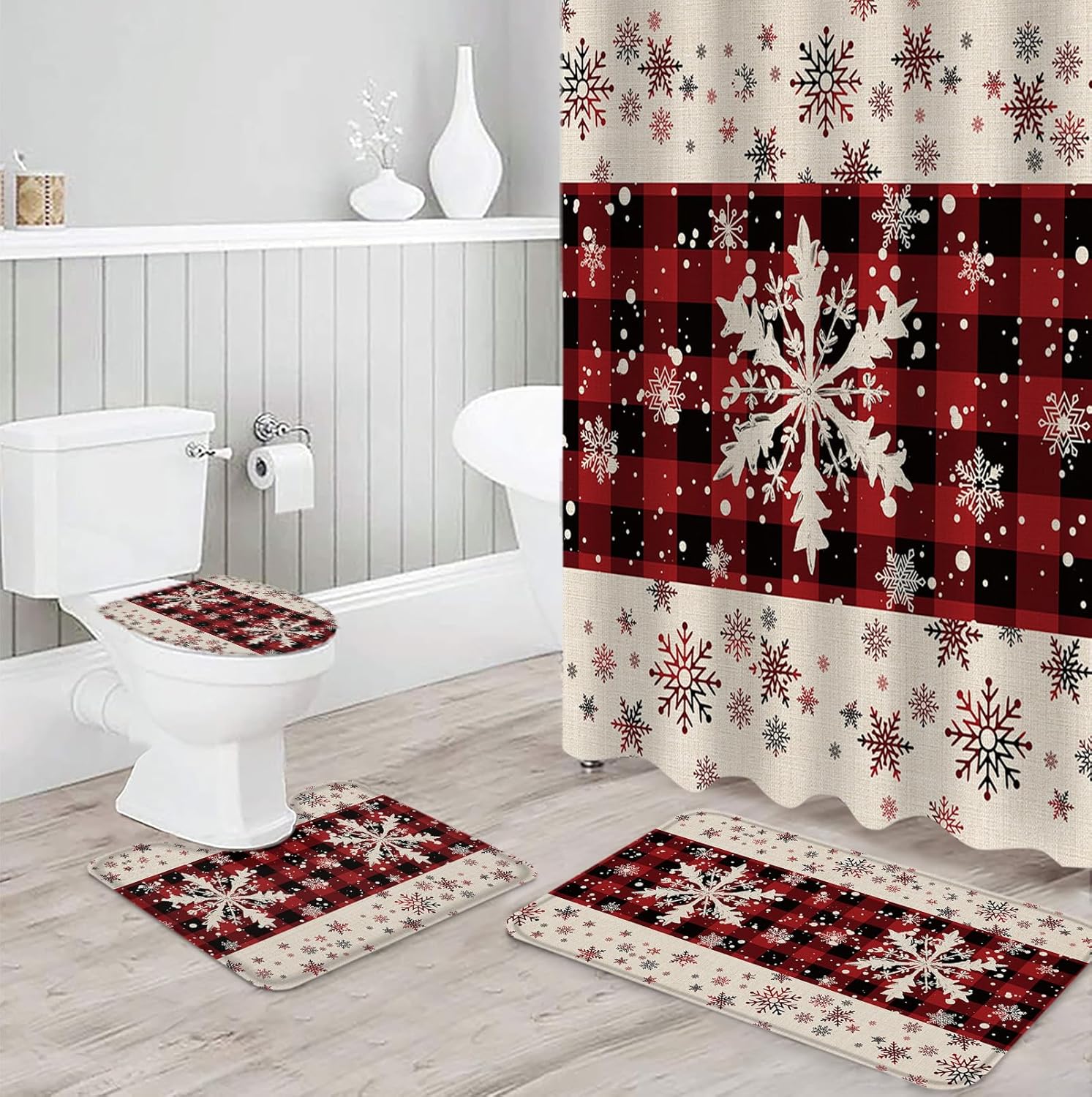 ZOE GARDEN Christmas Snowflake Bathroom Set