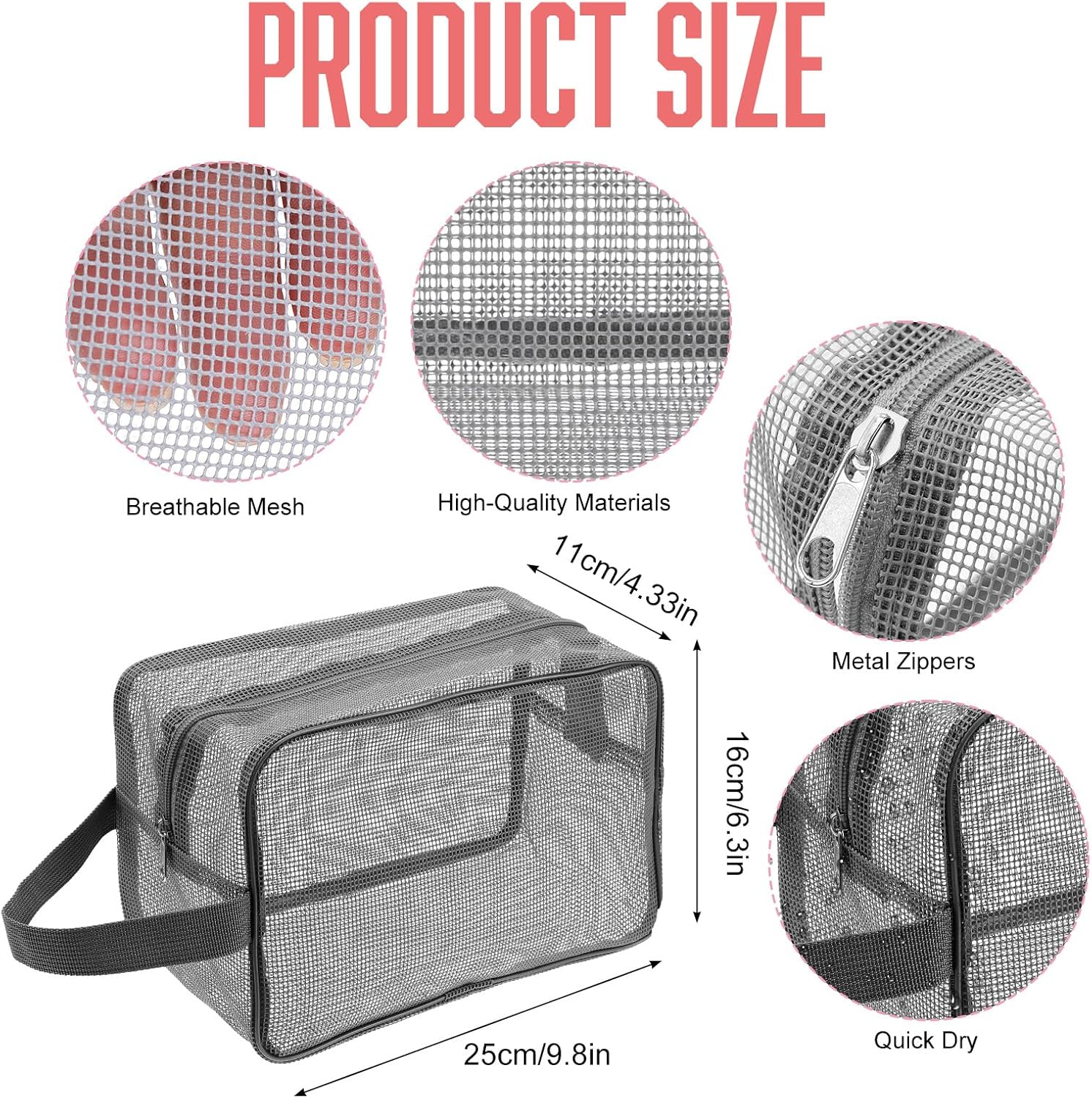 HJZHII Portable Mesh Shower Caddy with Handle