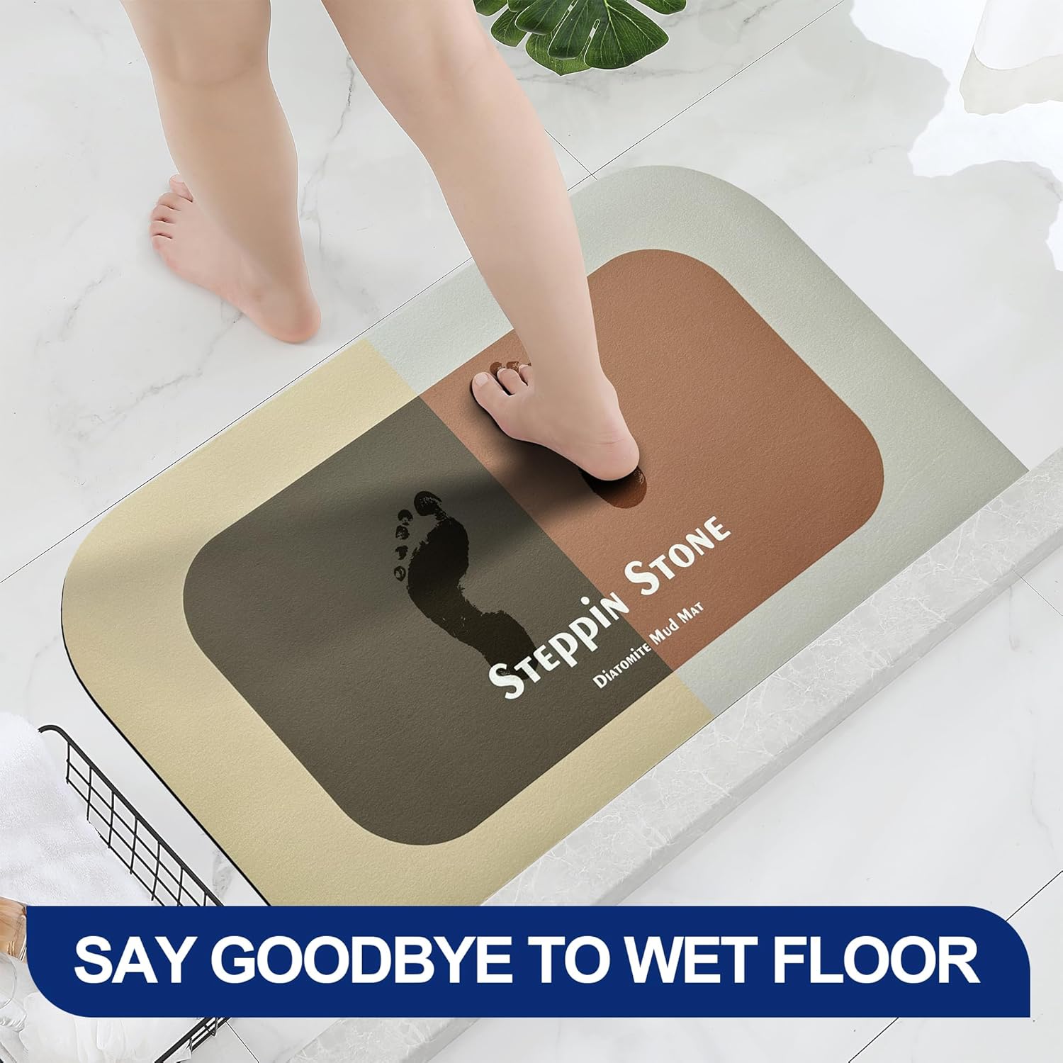 FathersDen Diatomite Stone Bath Mat - Non Slip 236x157 Brown