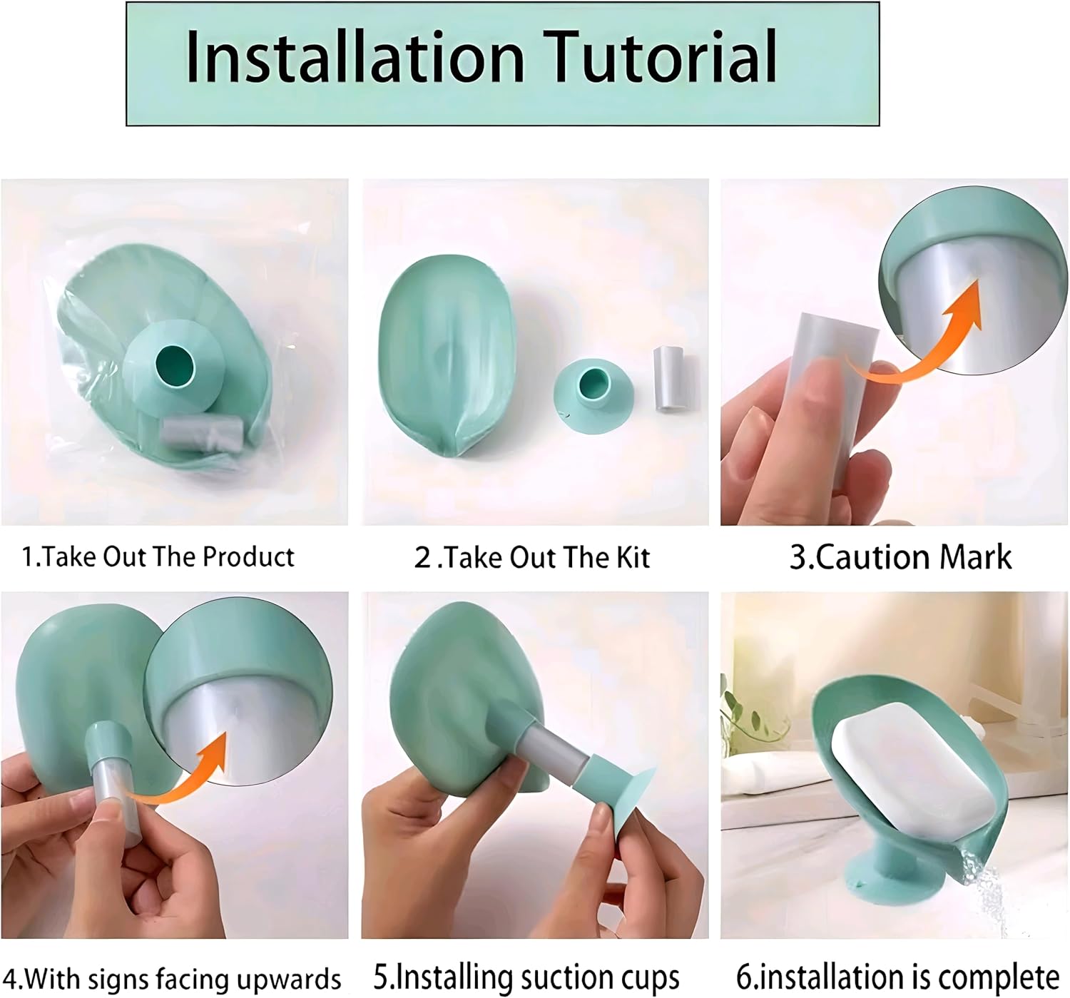 Self-Draining Soap Dish with Suction Cup Holder