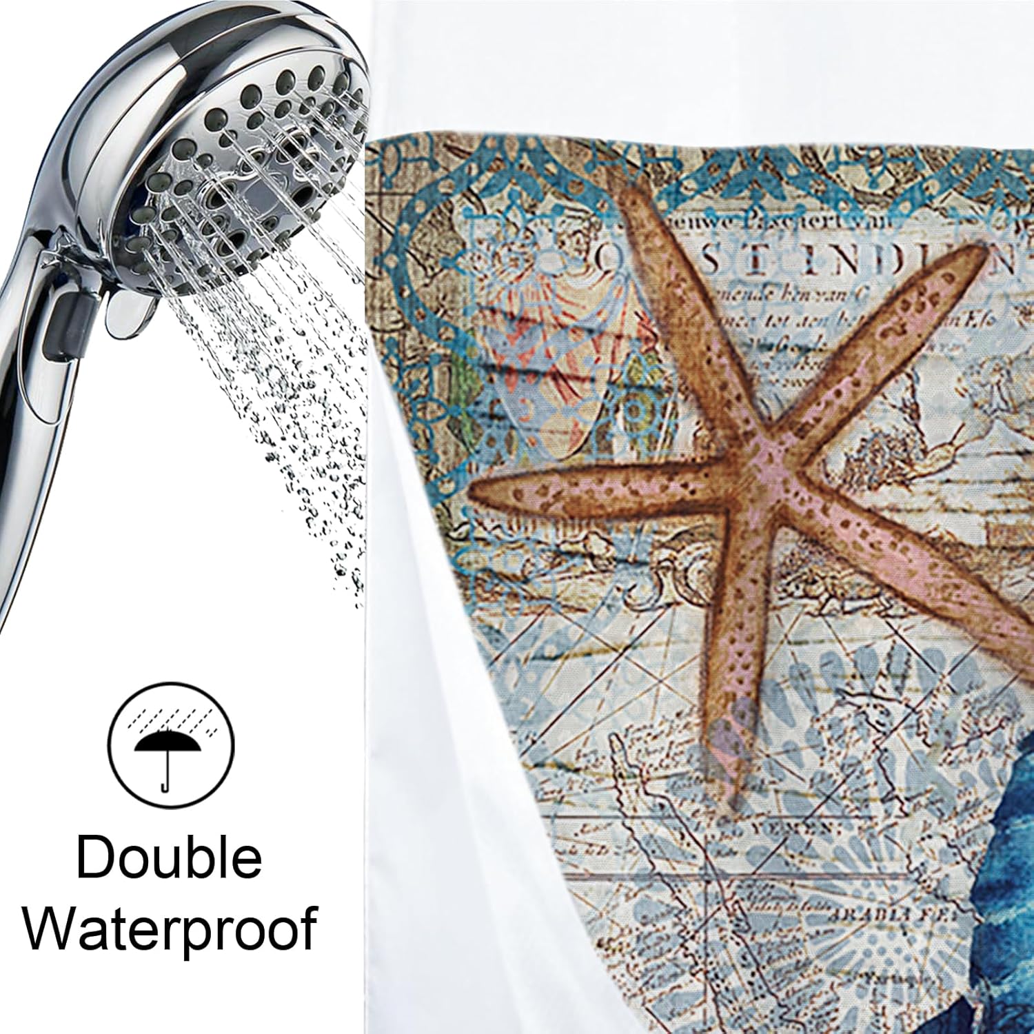 Final Friday Green and Teal Sea Turtle Shower Curtain Set