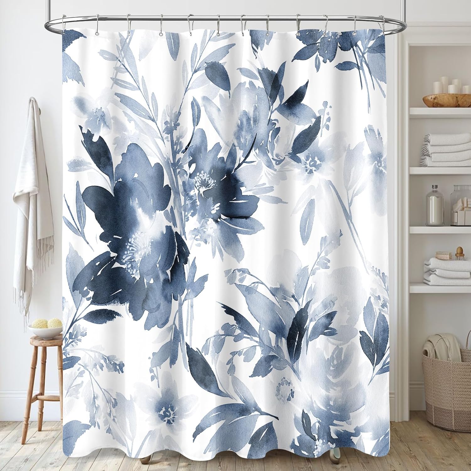 Extra Long Shower Curtain 72 x 96 Inch with Hooks