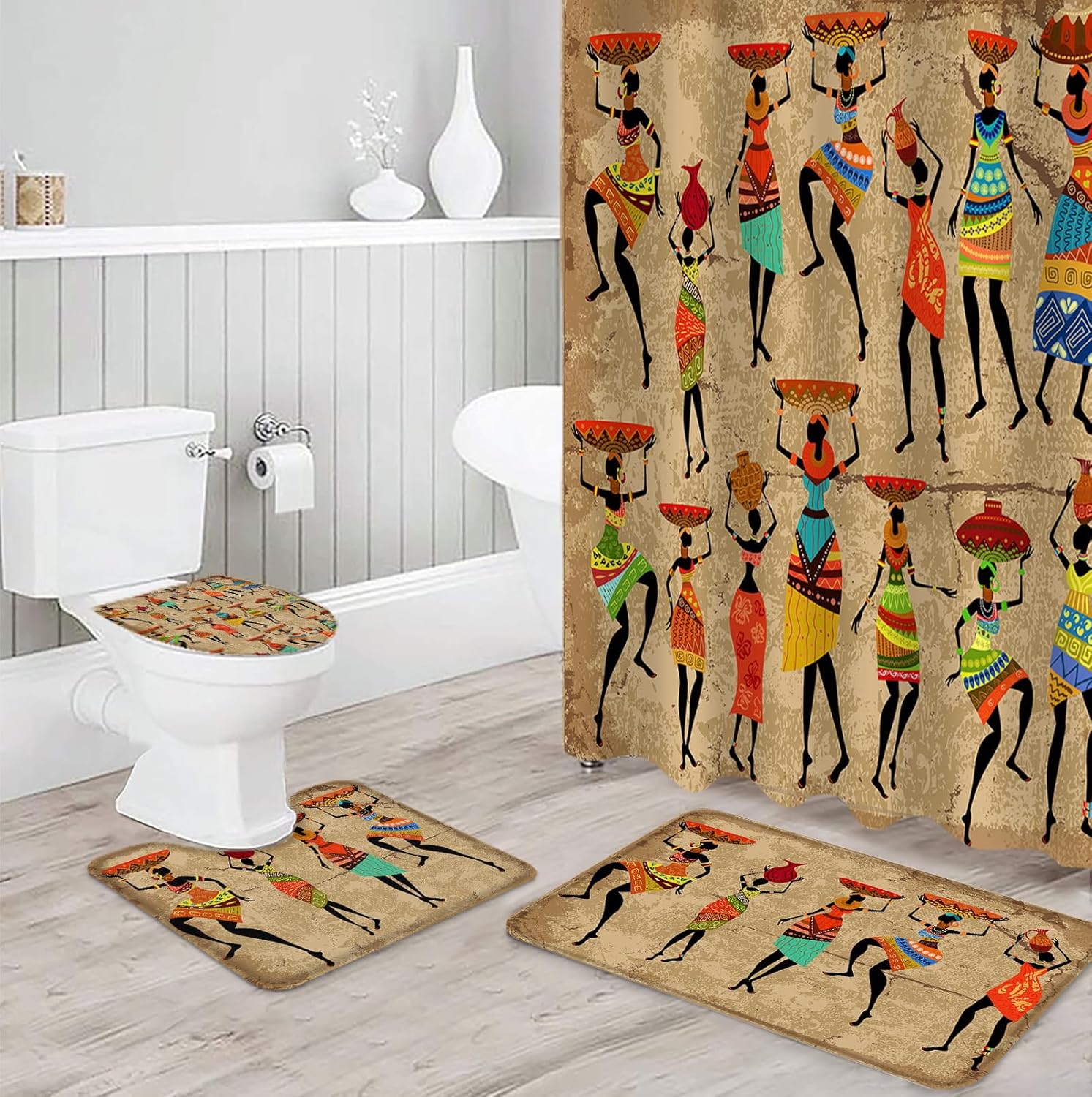 ZOE GARDEN African Women Bohemian Bathroom Set