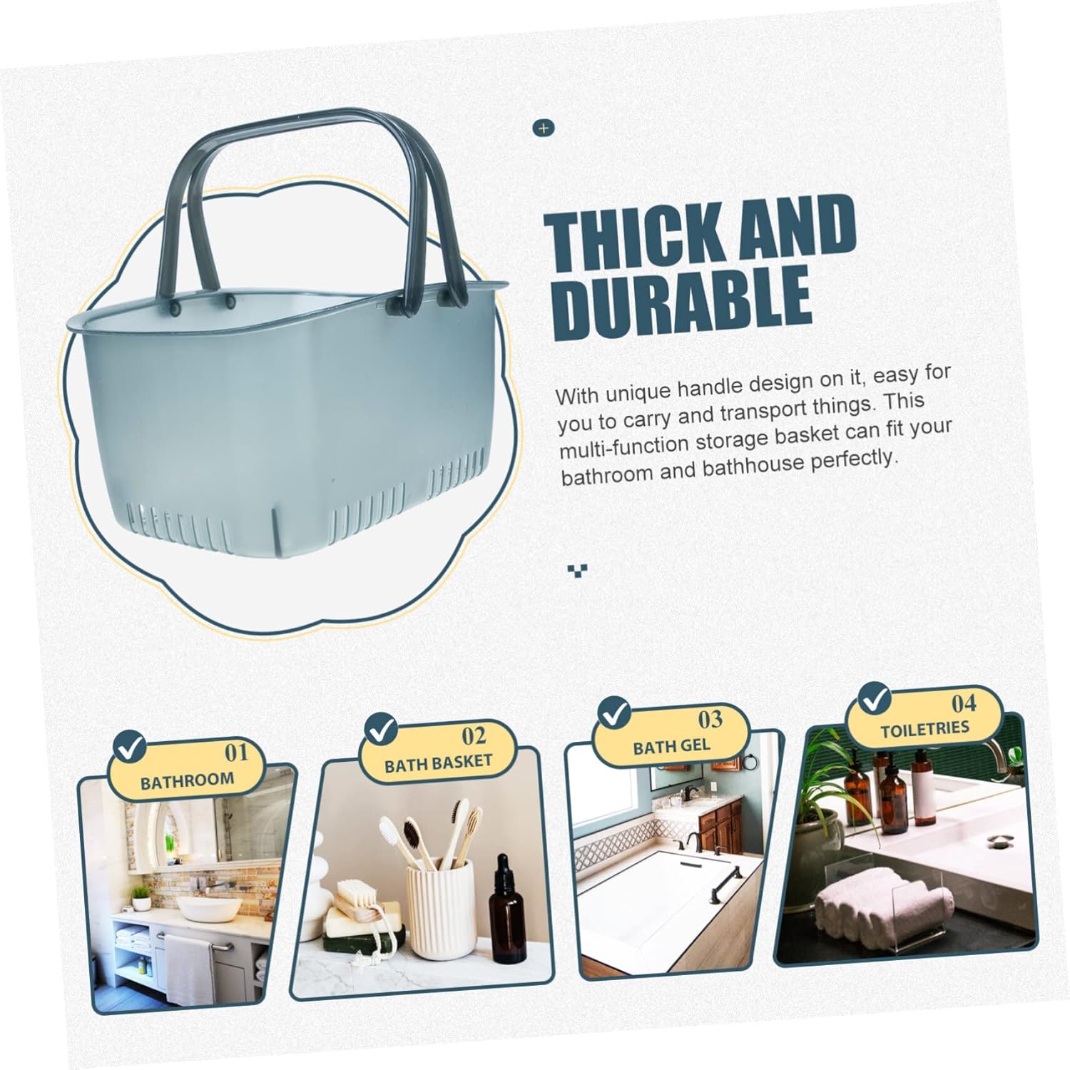 COLLBATH Portable Shower Caddy with Handle