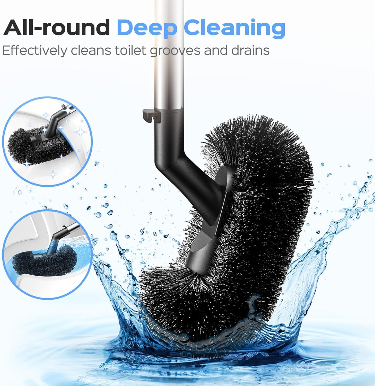 HAMITOR Toilet Plunger and Brush Set - 2 in 1 Heavy Duty Stainless Steel