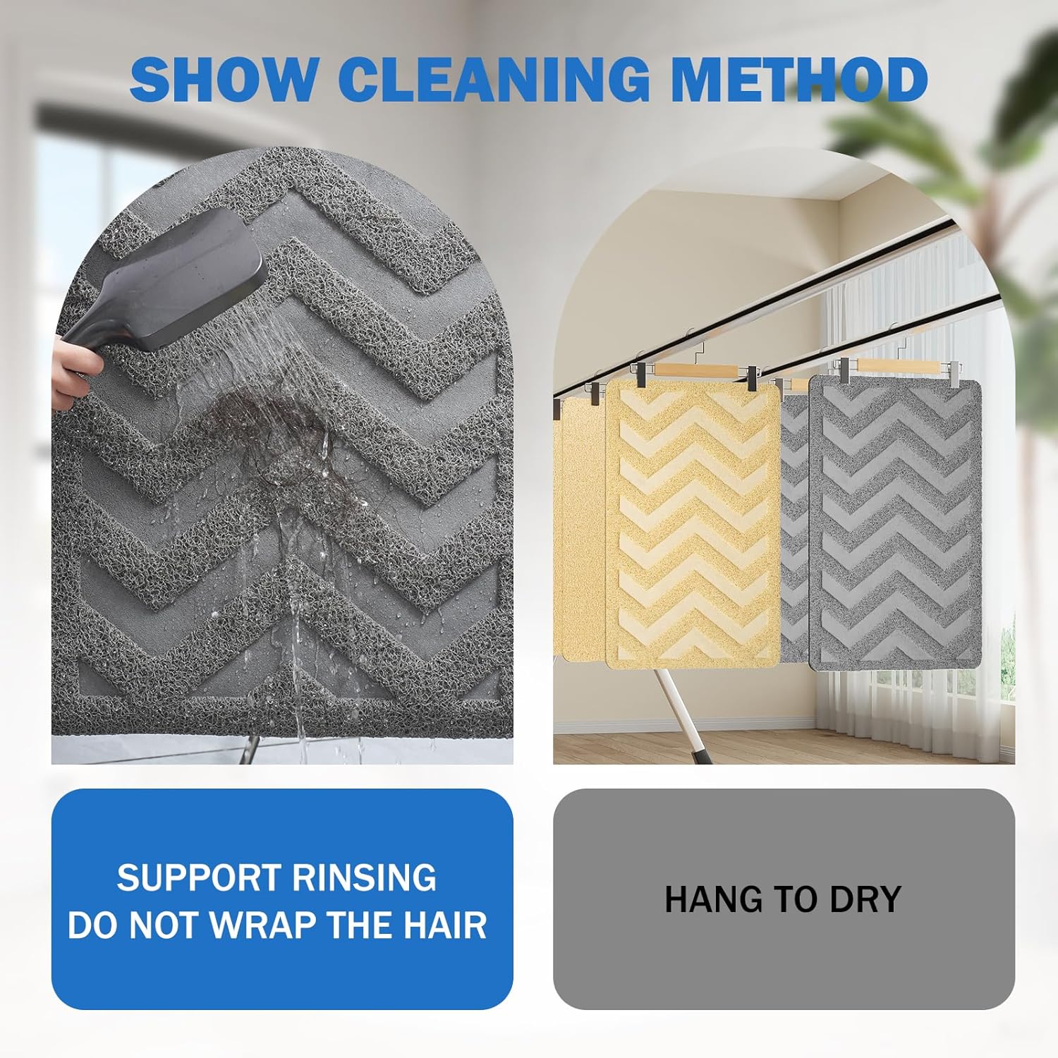 YDKGL Gray Non Slip Bathtub Mat 18x30in