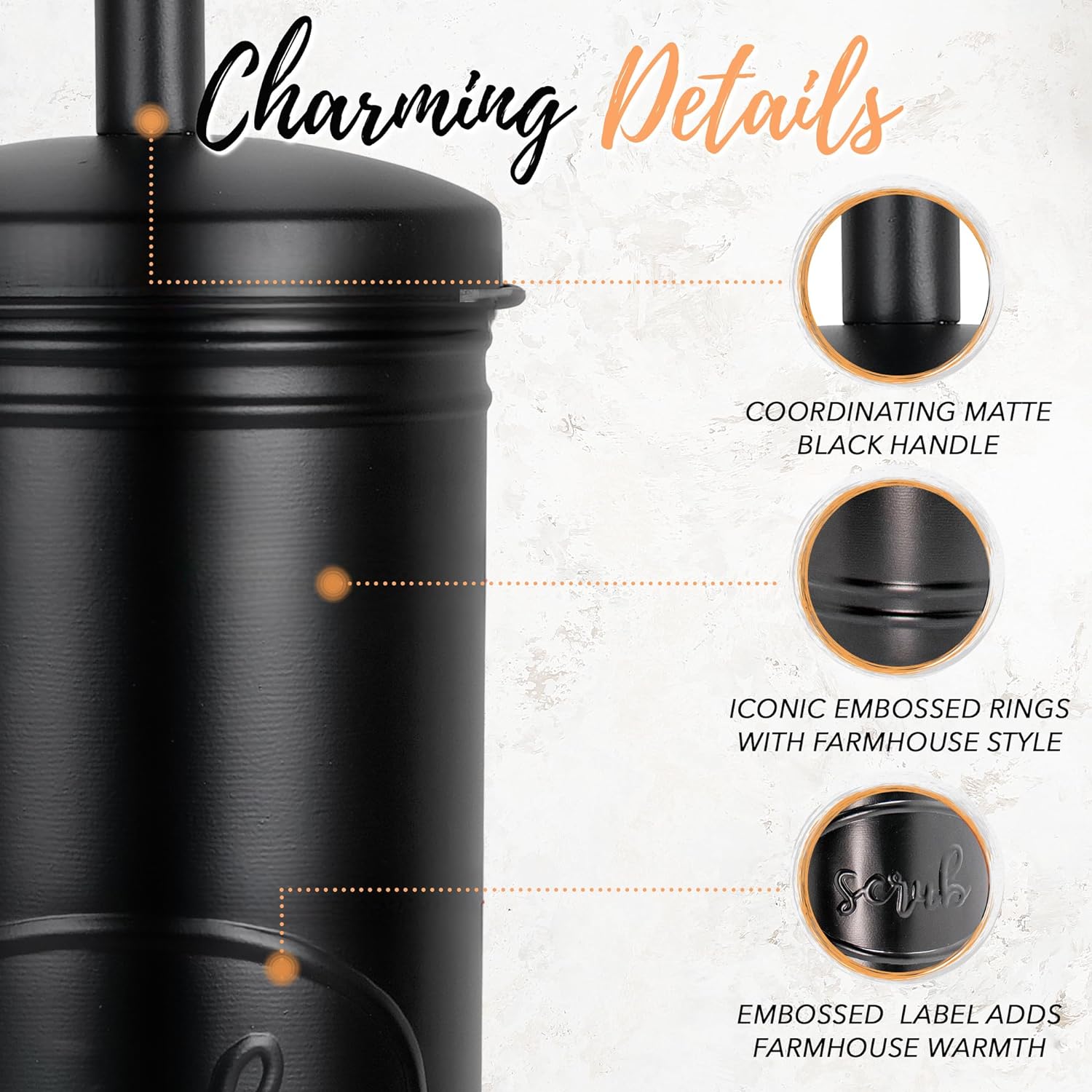 Autumn Alley Matte Black Toilet Brush with Holder Set