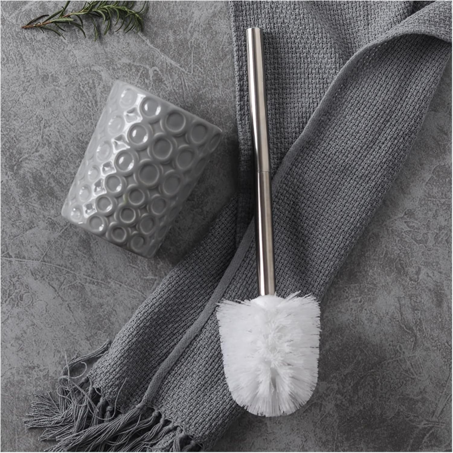 INPETS Toilet Brush Holder Set with Ceramic and Stainless Steel