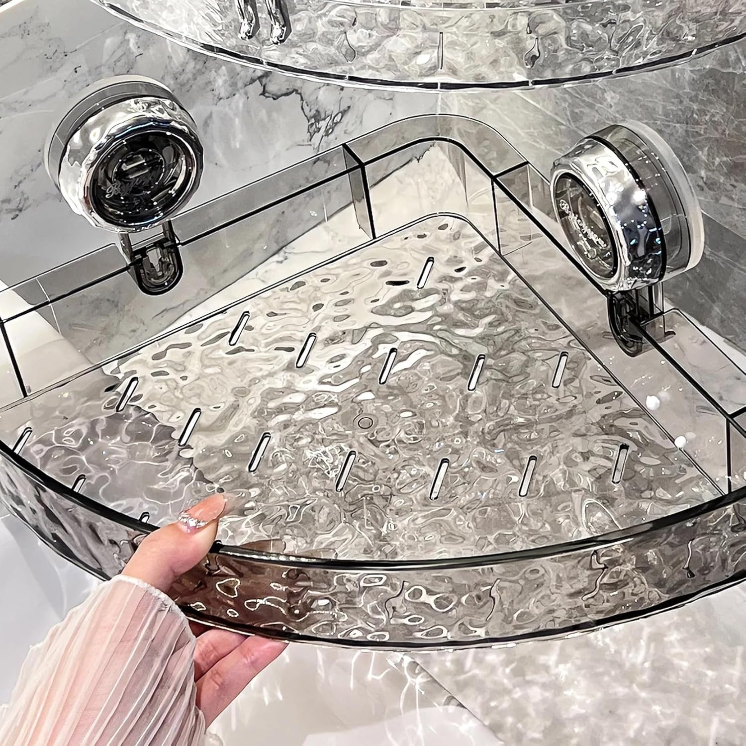 Raidley No Drill Clear Wall Caddy - Gray