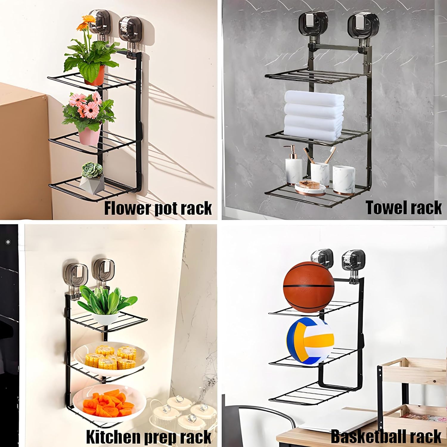 KINGFINGER 3 Tier Shower Caddy with Suction Cup 1