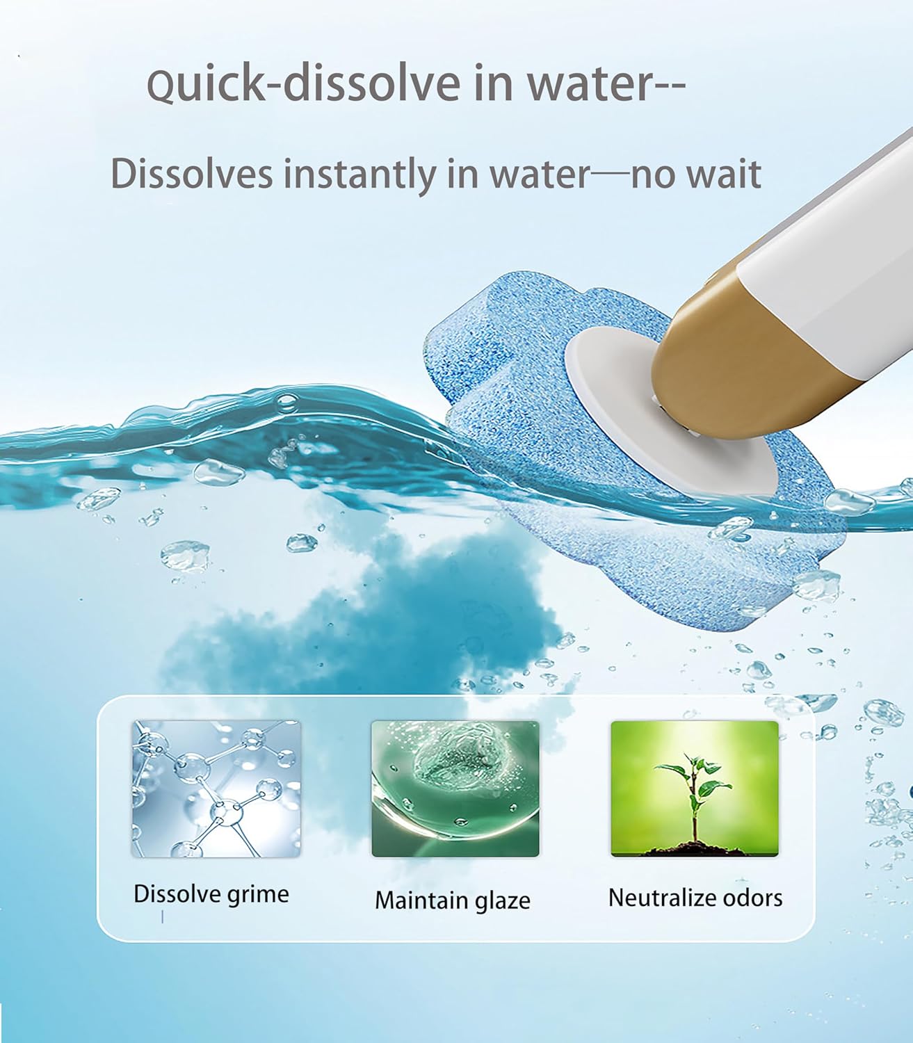 KIRIKIT Toilet Brush Kit with 48 Refills and Holder