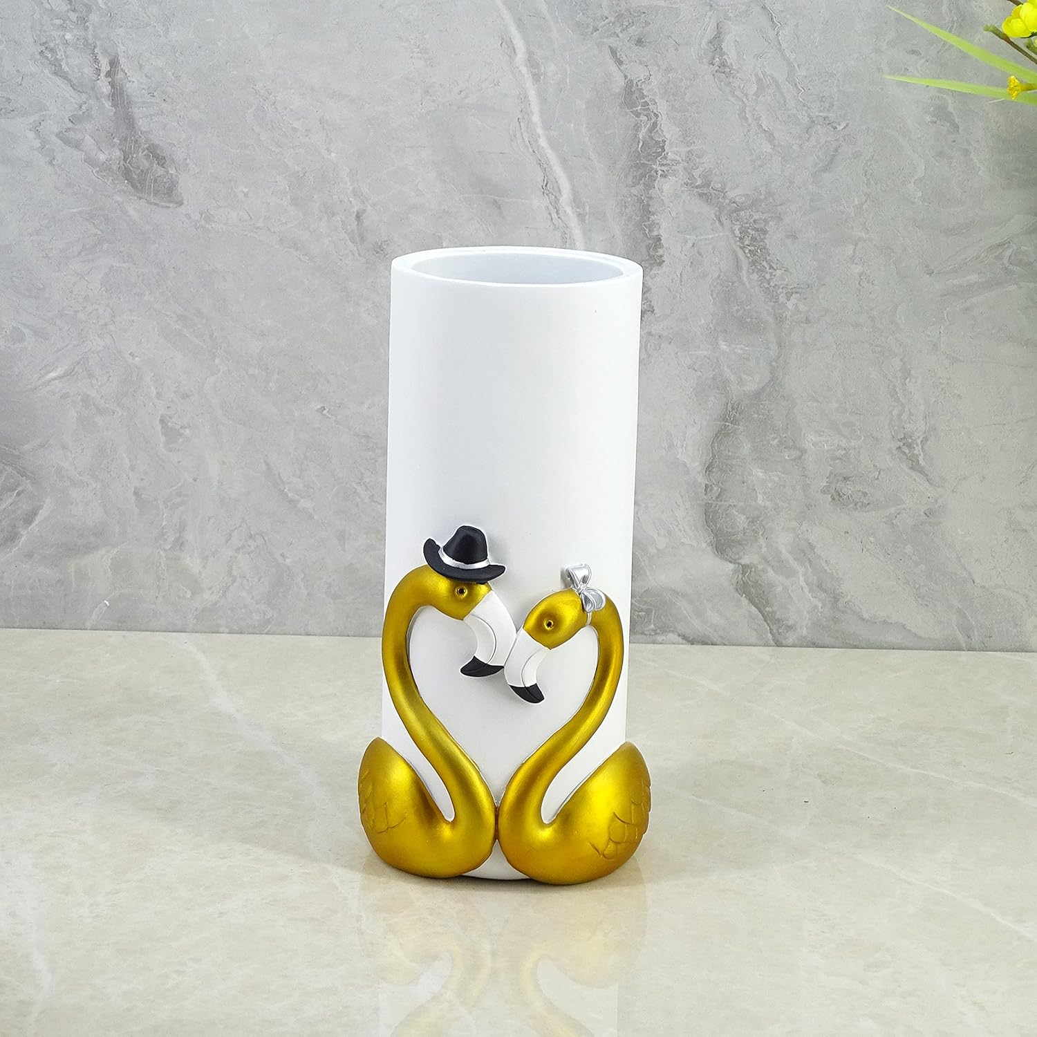 Elegant Royal Gold Flamingo Toilet Brush and Holder