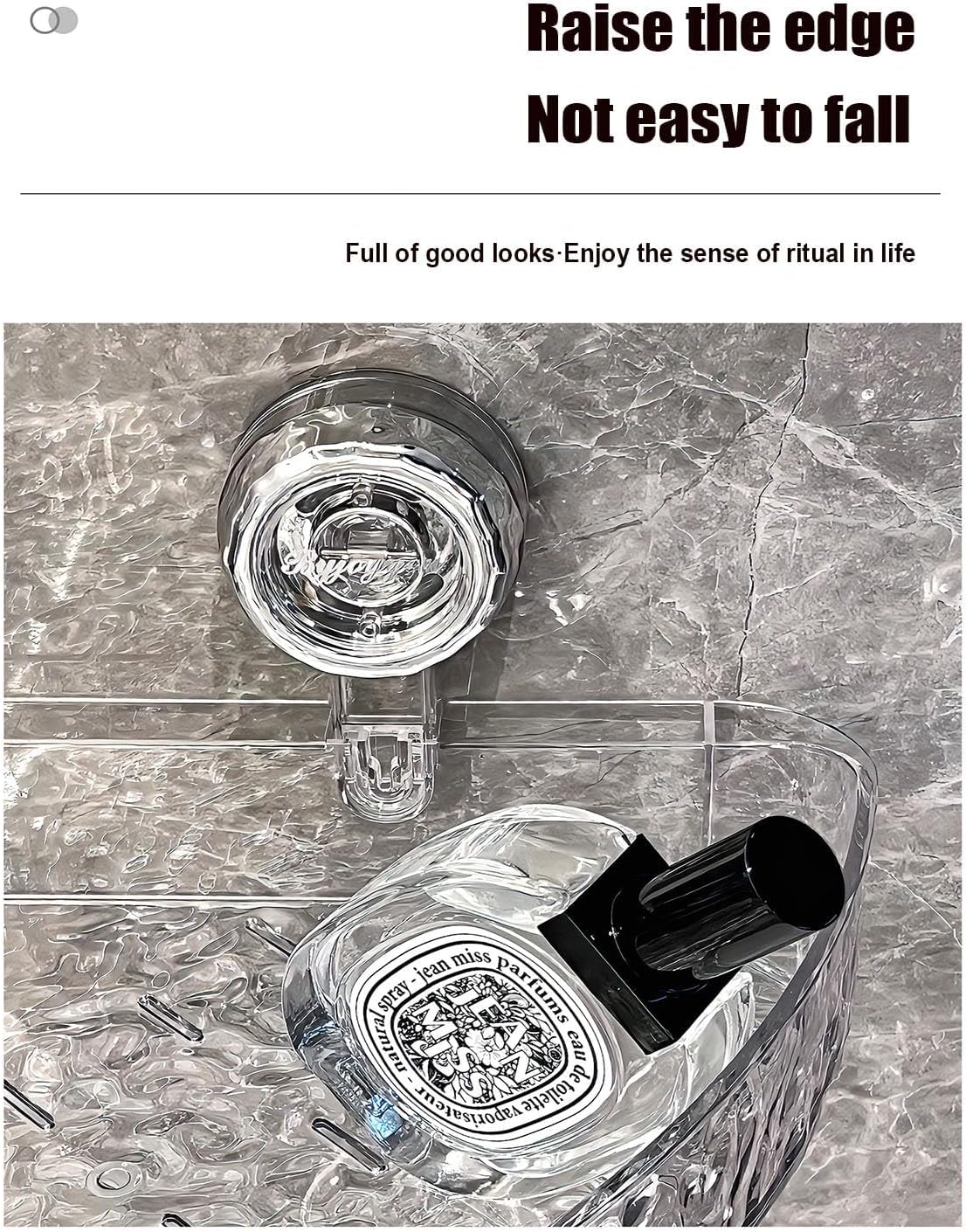 Raidley No Drill Clear Wall Caddy - Gray