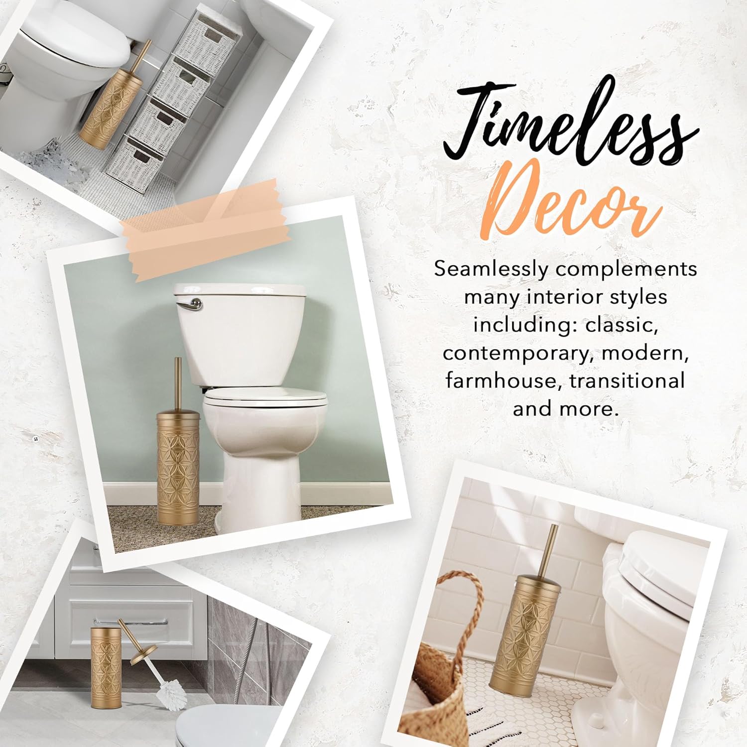 Autumn Alley Brushed Gold Toilet Brush Set