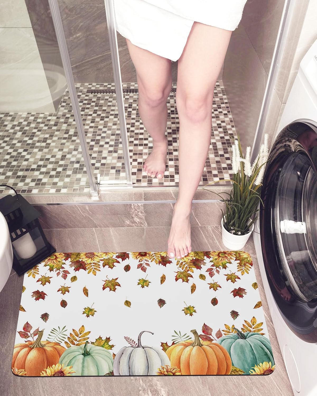 Soft Durable Non-Slip Bath Mat 16x24In Sunflower Design