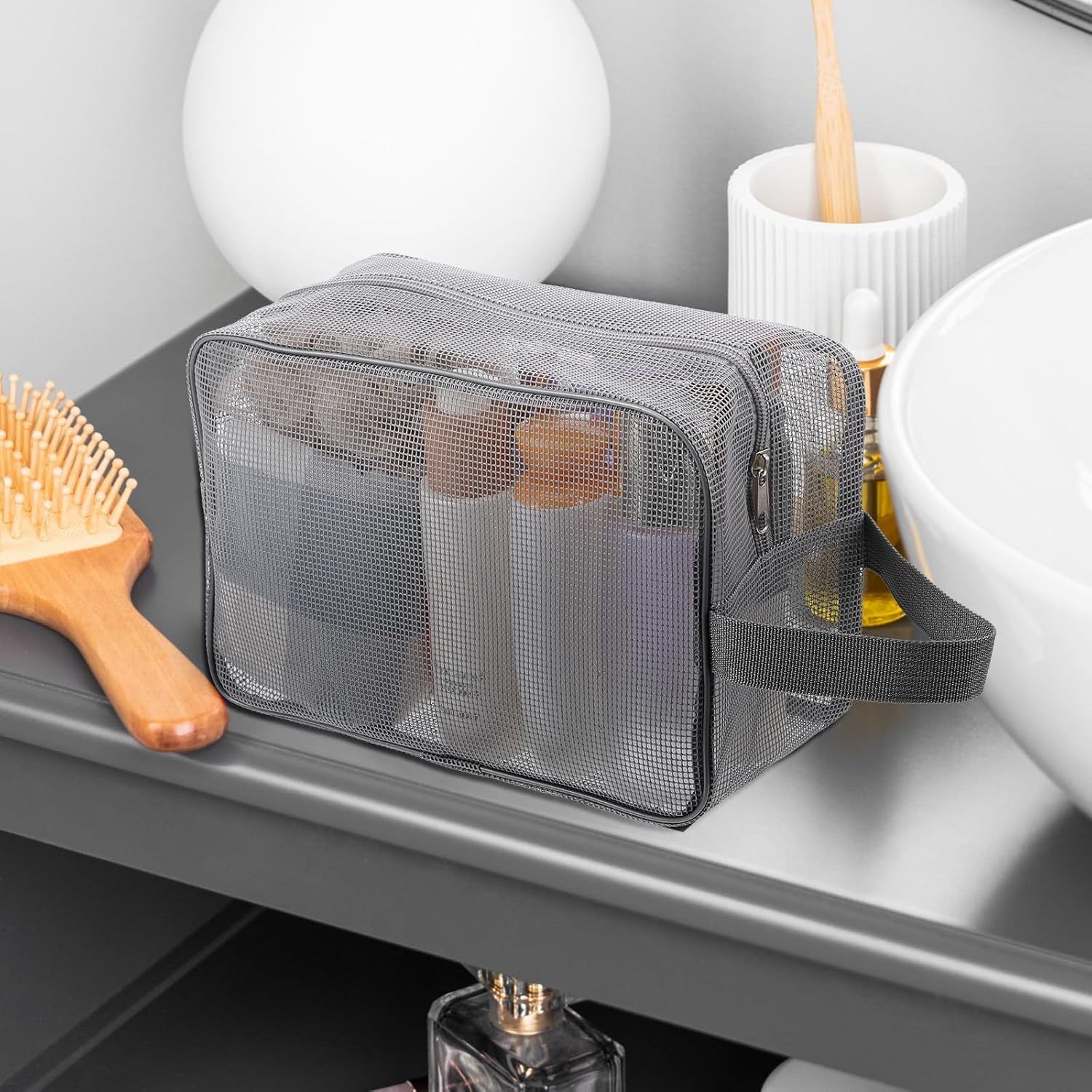 HJZHII Portable Mesh Shower Caddy with Handle