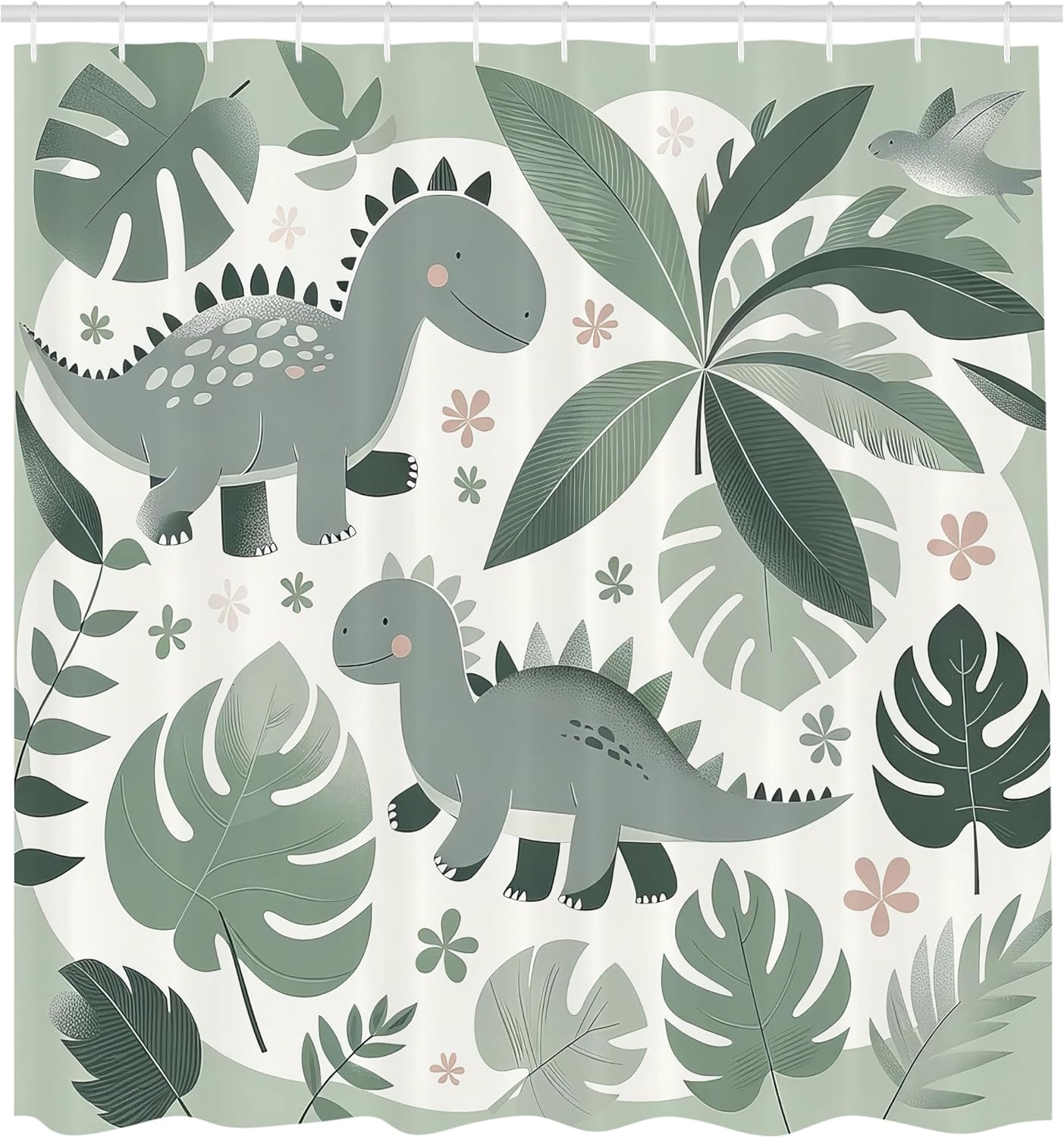 Ambesonne Dinosaur Shower Curtain Set