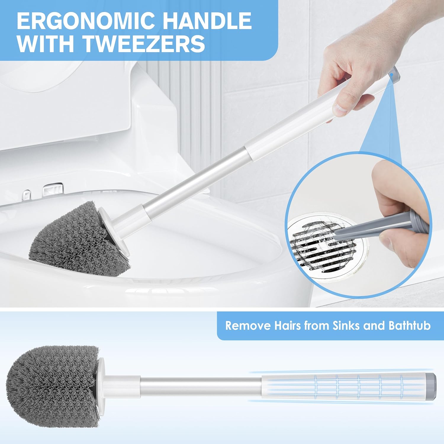 LOVLOY Toilet Brush with Automatic Holder and Tweezers 1