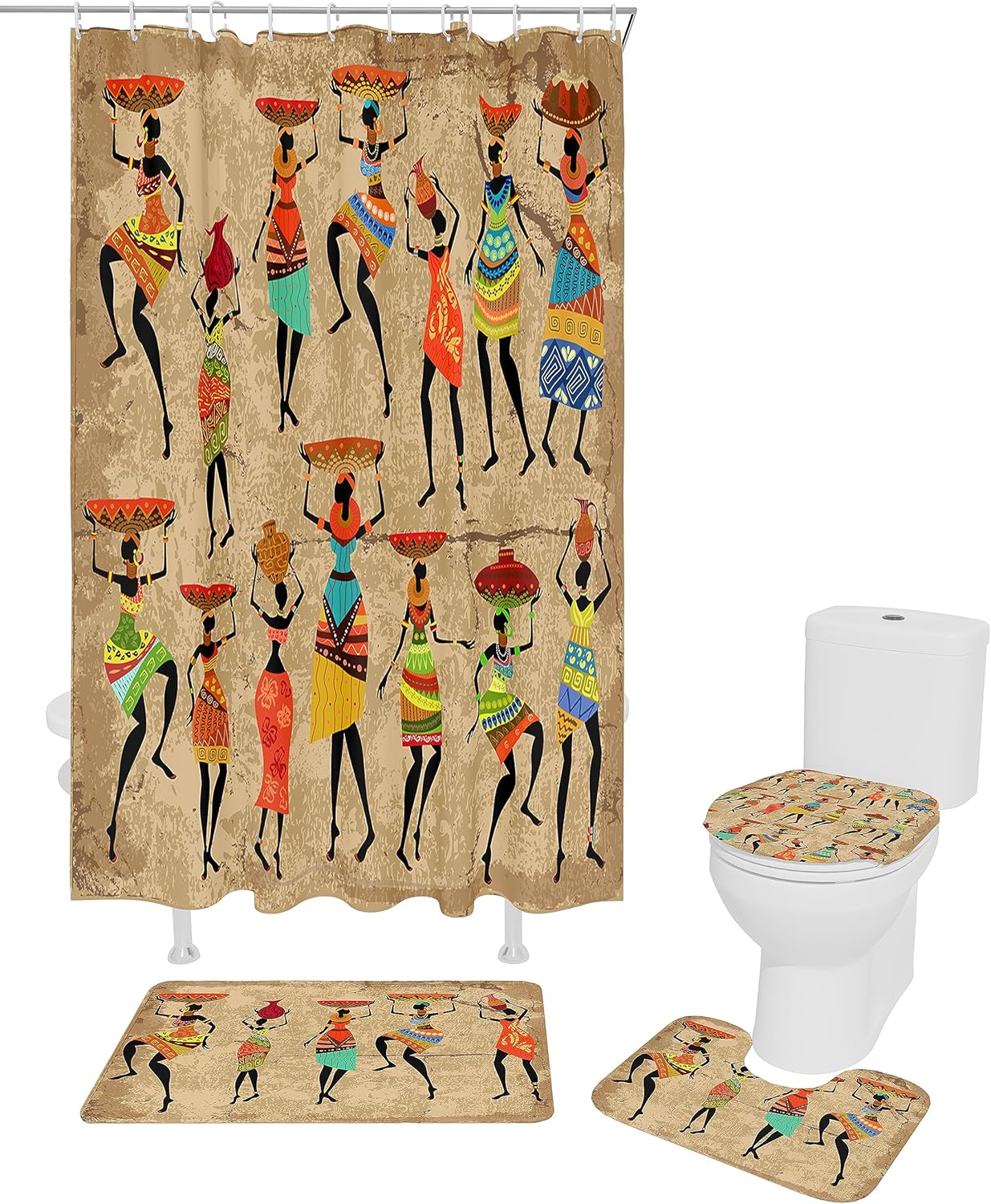 ZOE GARDEN African Women Bohemian Bathroom Set