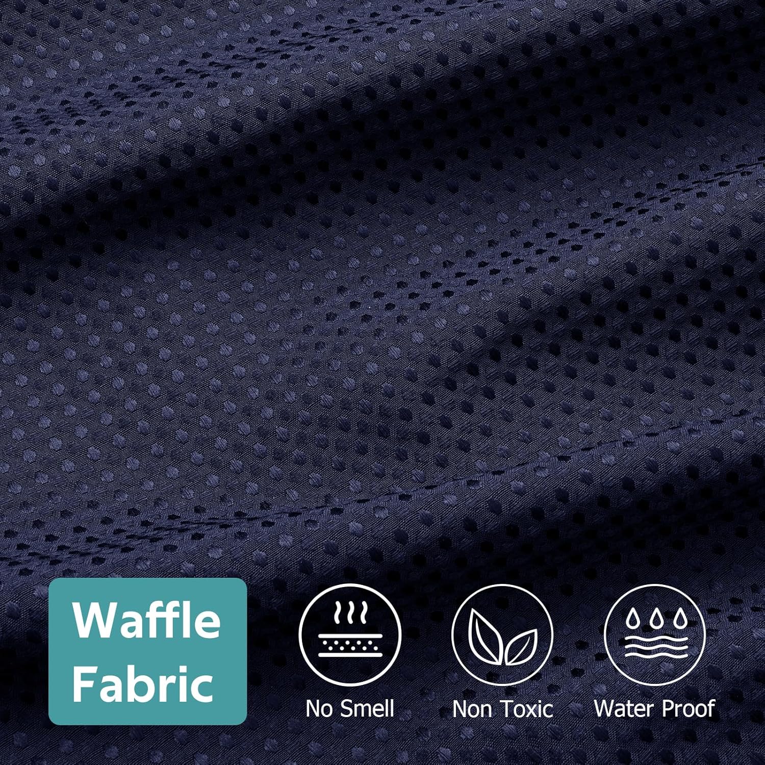 Vipfree No Hook Shower Curtain 72x74 Navy Blue