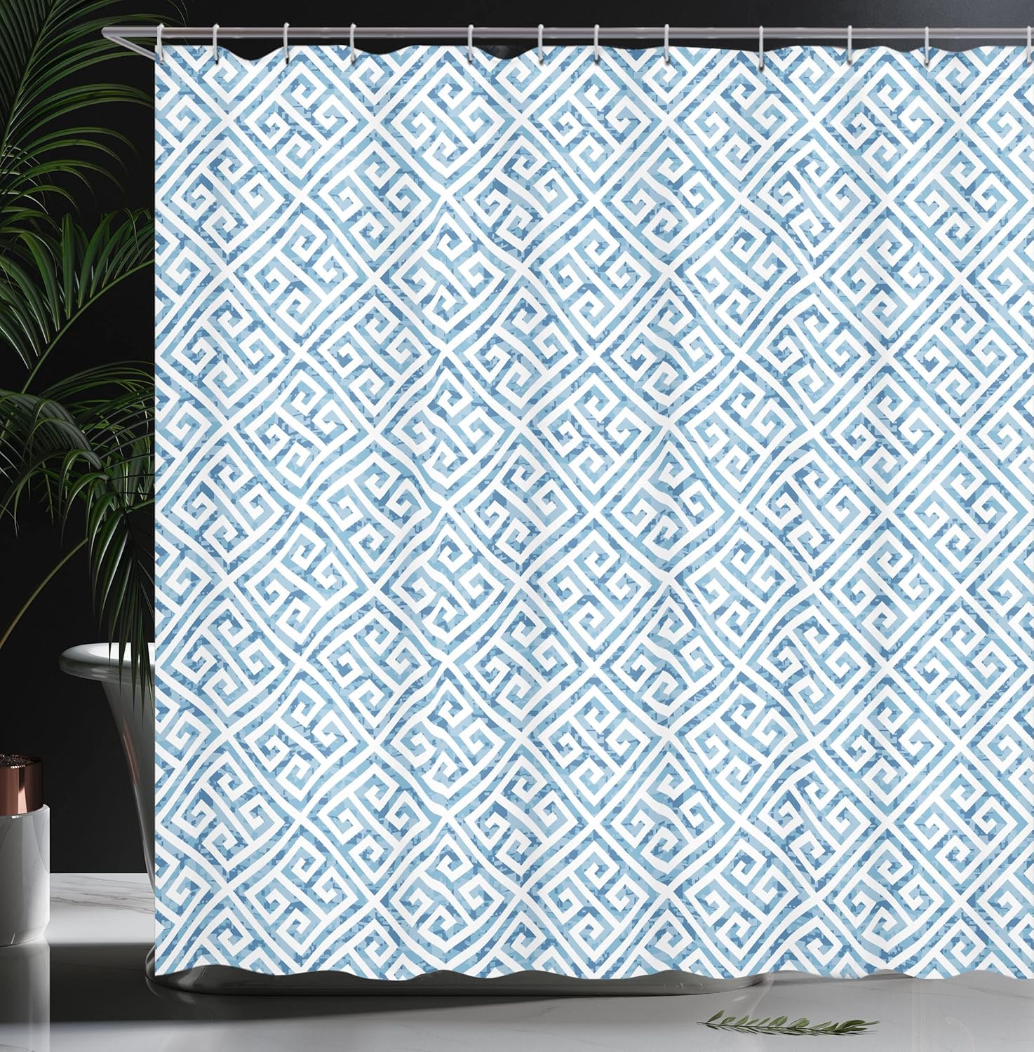 Ambesonne Geometric Shower Curtain Set with Hooks 69 x 75