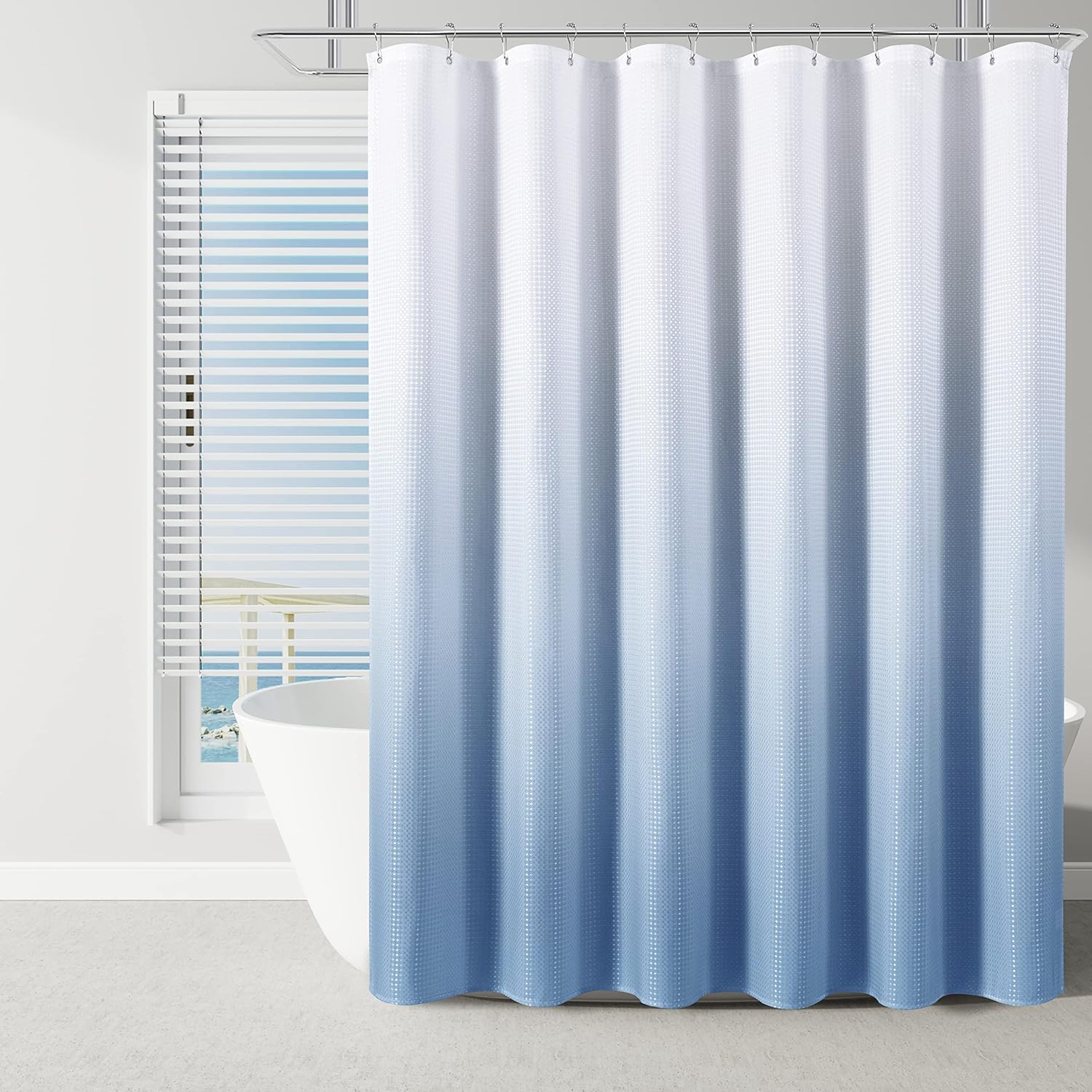 Naturoom Blue Ombre Shower Curtain Set 72x84 Inches 1