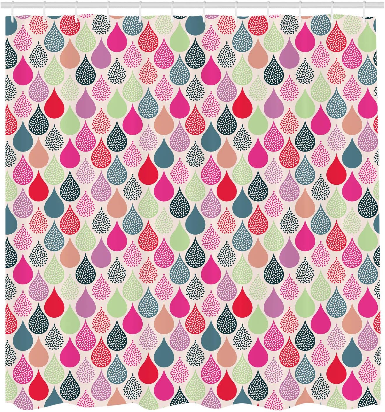 Ambesonne Geometric Shower Curtain with Hooks 84 Long Extra Red
