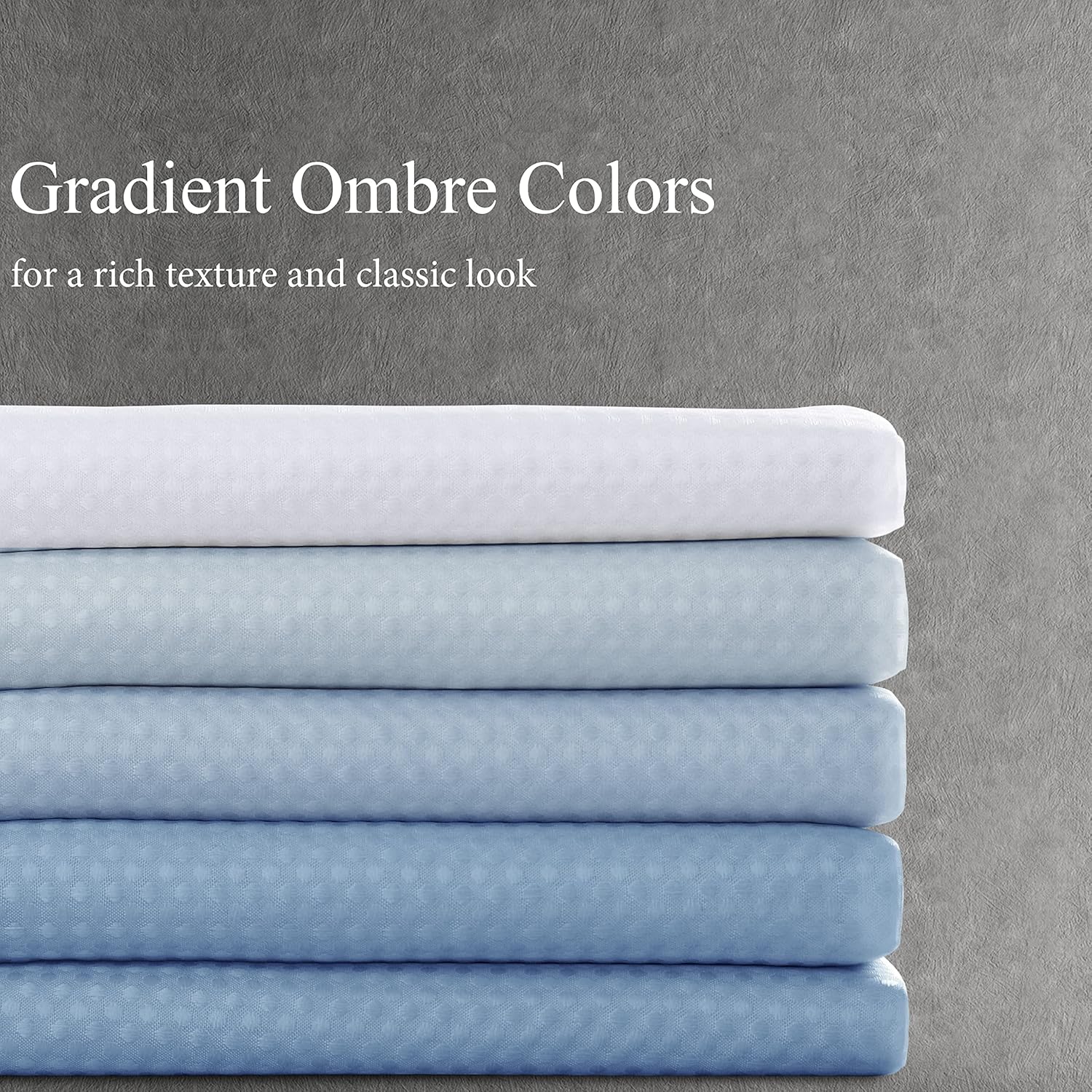 Naturoom Blue Ombre Shower Curtain Set 72x84 Inches 1
