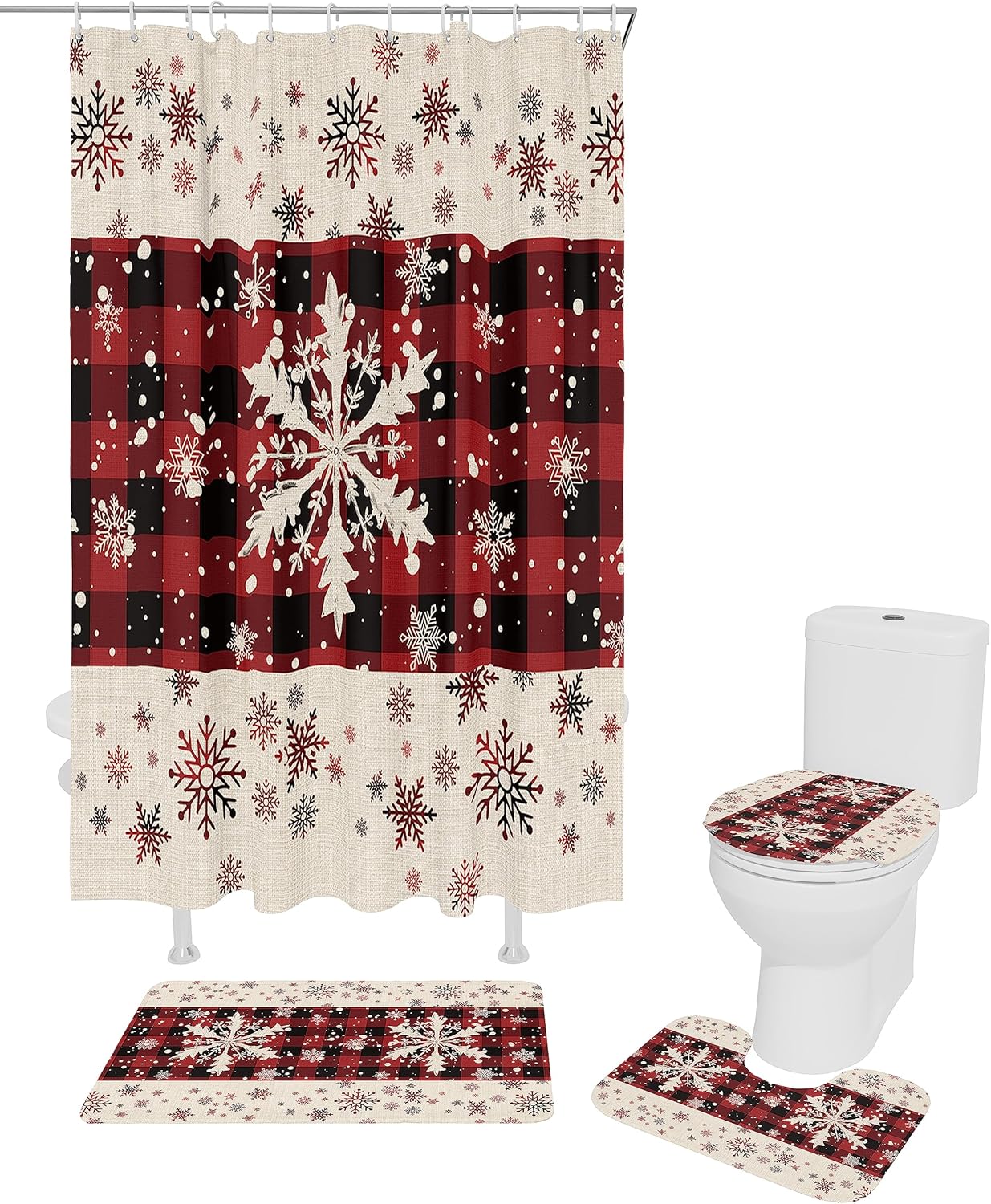 ZOE GARDEN Christmas Snowflake Bathroom Set